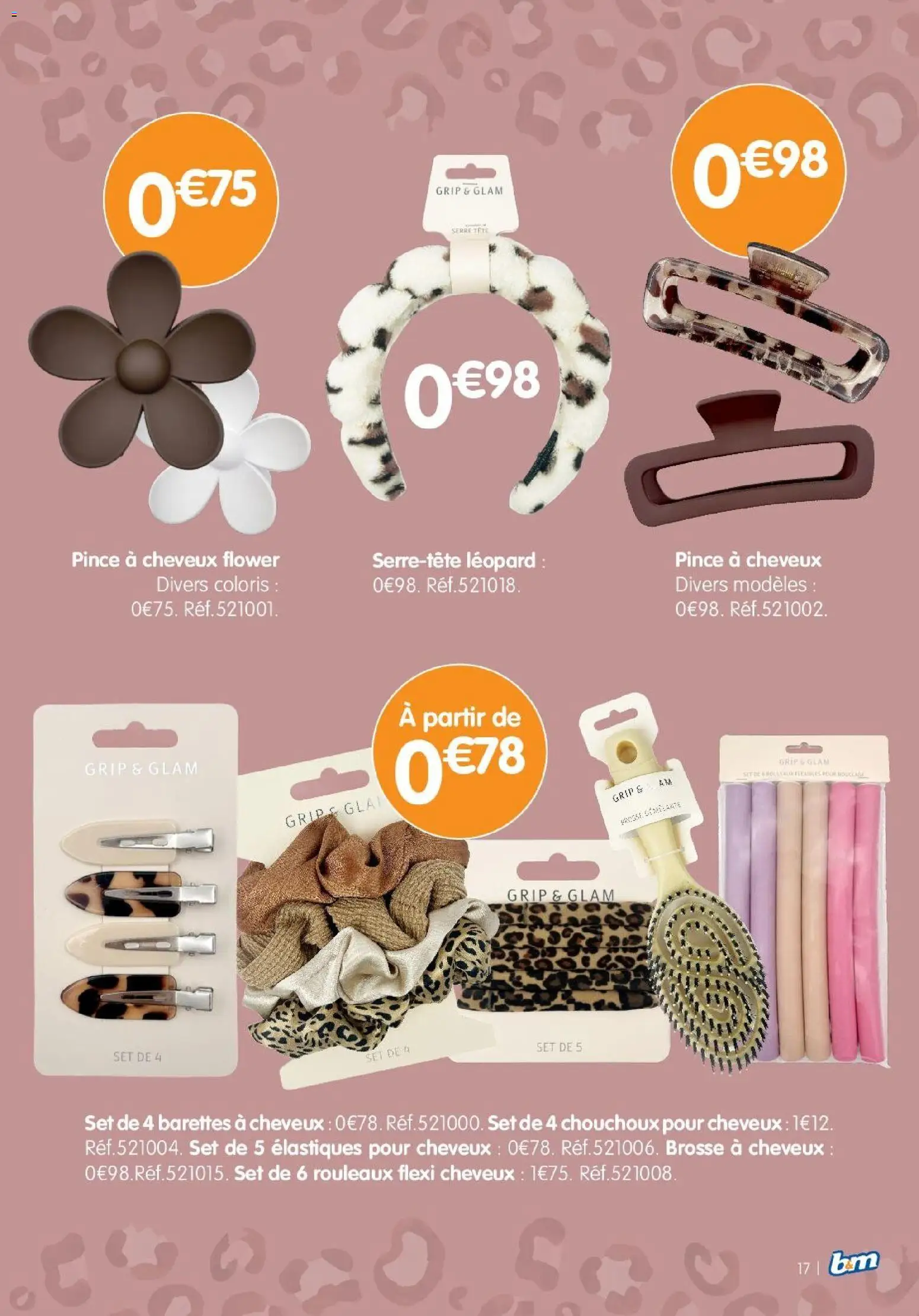 {H1} | Page: 17 | Produits: Brosse à cheveux, Brosse, Élastiques, Pince à cheveux