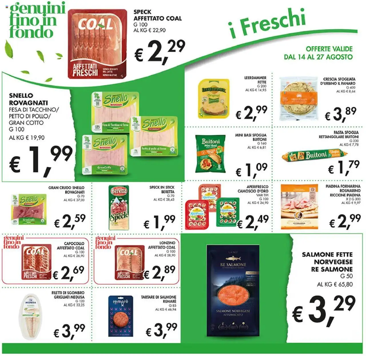 Volantino Coal del 14.08.2025 | Pagina: 10 | Prodotti: Salmone, Pasta sfoglia, Pasta, Piadina