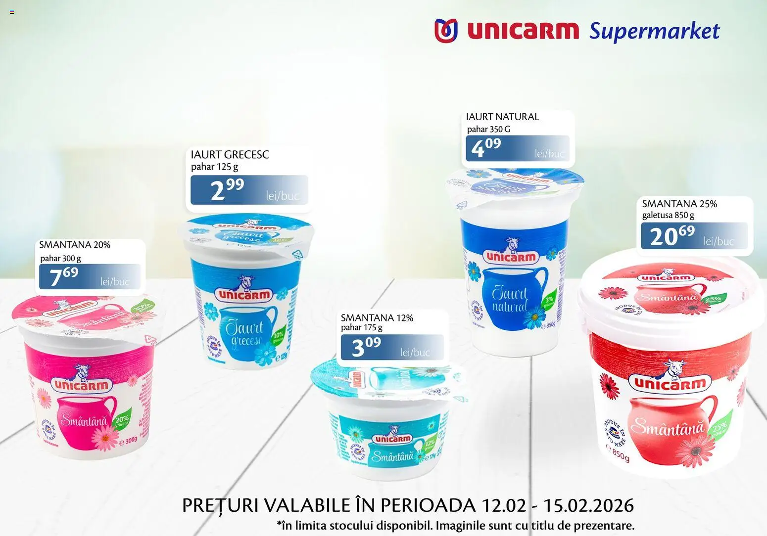Noul catalog Unicarm – valabil de la 12.02.2026 | Pagină: 2 | Produse: Iaurt, Smântână