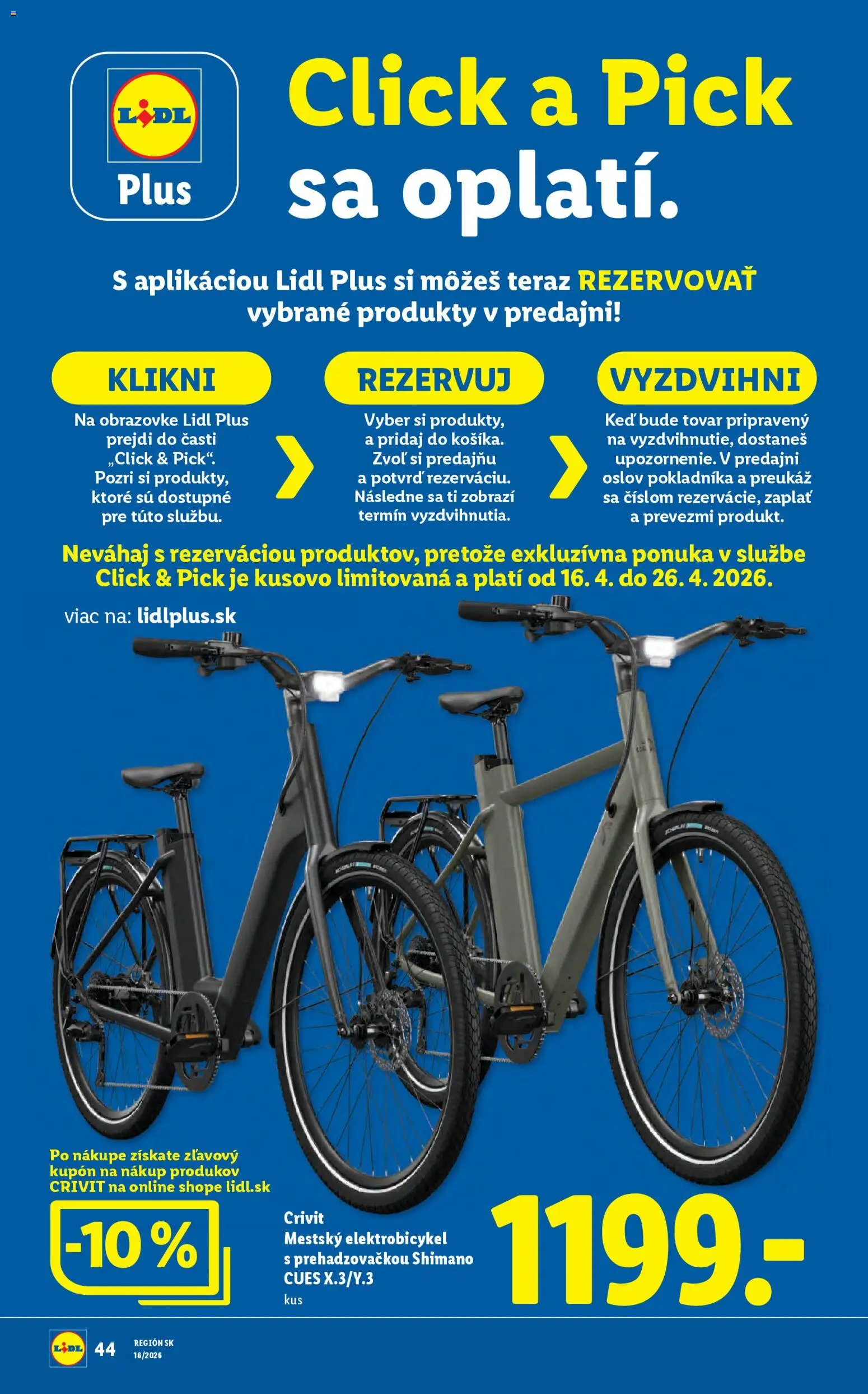 Nové Lidl akcie – leták je platný od 13.04.2026 | Strana: 52 | Produkty: Elektrobicykel