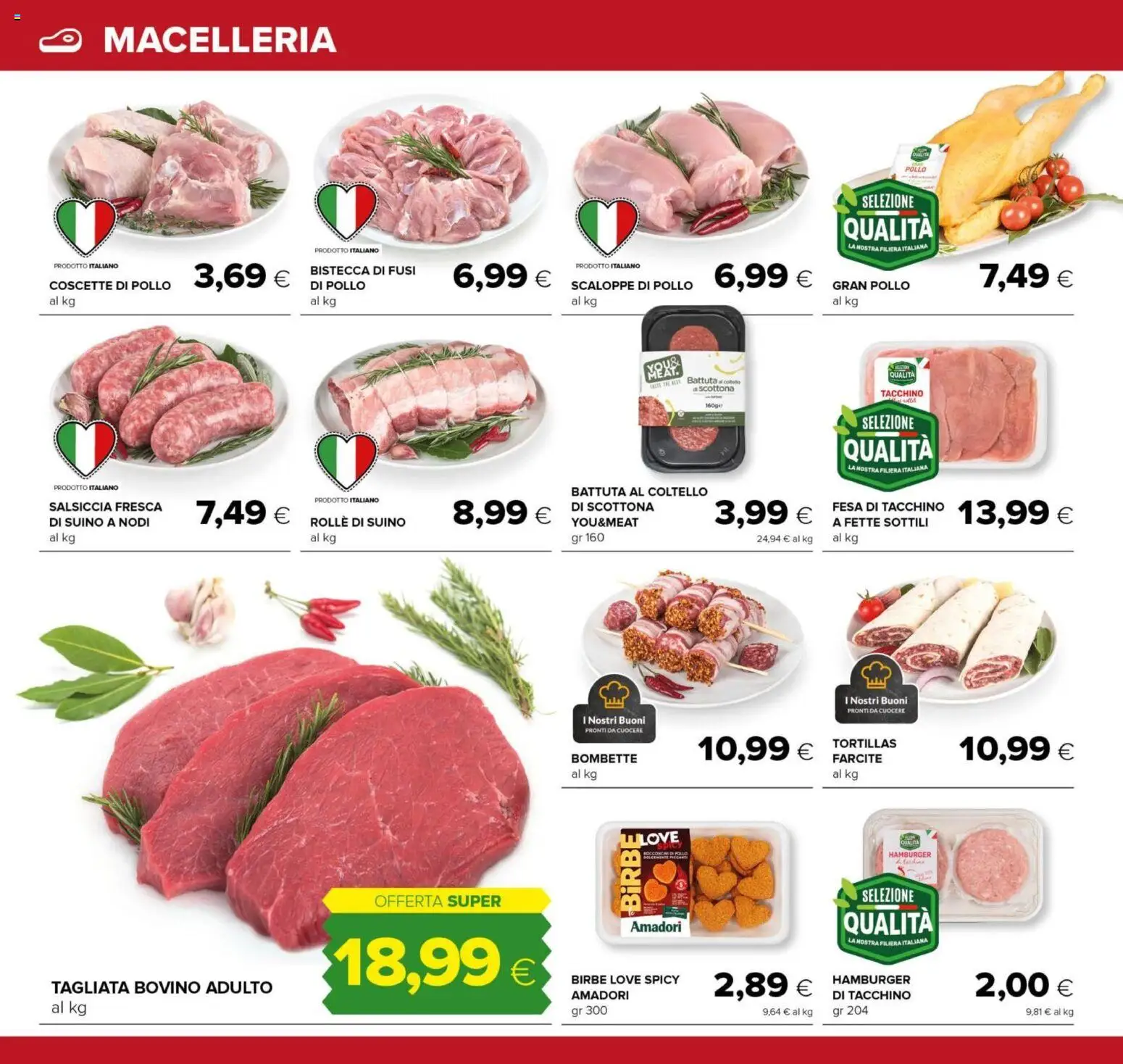 Volantino Oasi del 12.02.2026 | Pagina: 8 | Prodotti: Bovino, Pollo, Salsiccia, Hamburger