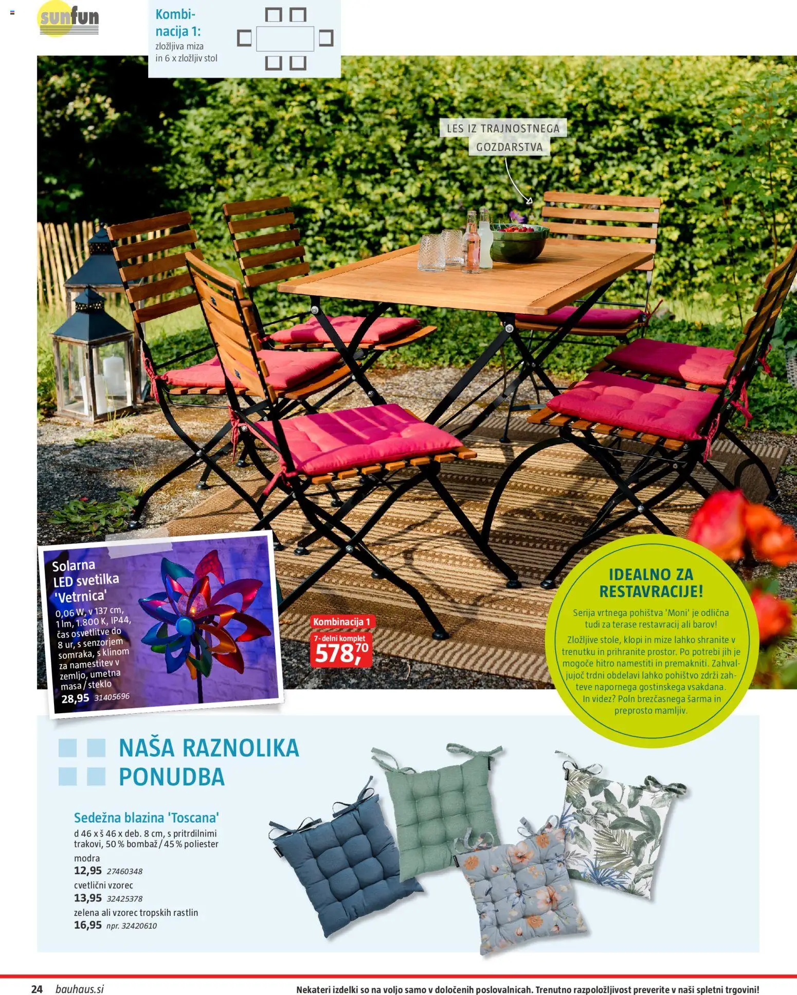 Novi Bauhaus katalog ponudbe – veljaven od 22.04.2026 | Stran: 24 | Izdelki: Led svetilka, Pohištvo, Miza, Stol