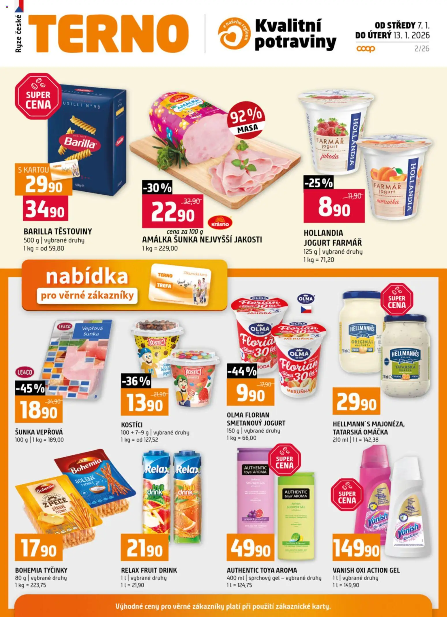 Terno leták - Prachatice od 07.01.2026 | Strana: 20 | Produkty: Jogurt, Těstoviny, Majonéza, Hollandia