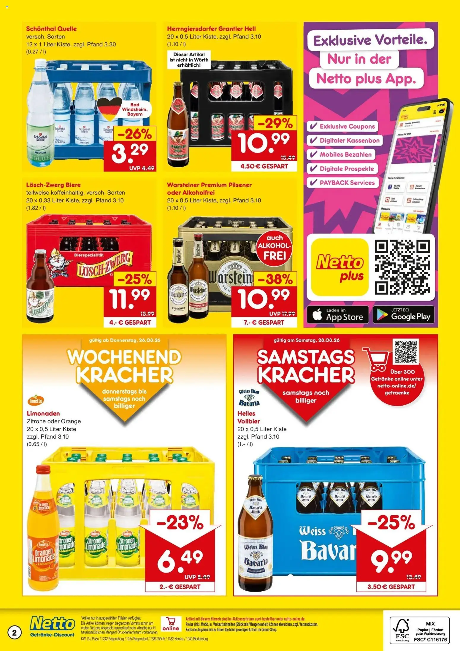 Netto Marken-Discount Prospekt Regenstauf	 – gültig ab 23.03.2026 | Seite: 2 | Produkte: Orangen, Limonade, Zitrone, Zitronen