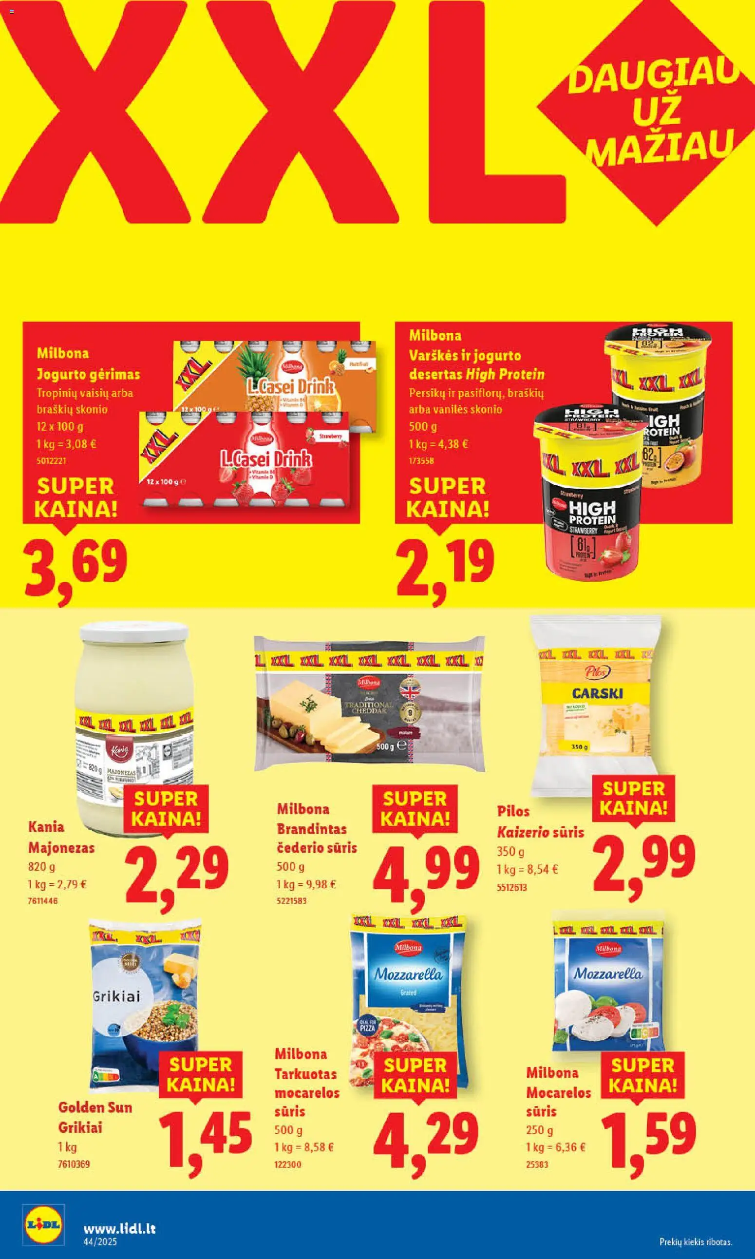 LIDL akcijos nuo 27.10.2025 | Puslapis: 20 | Prekių: Grikiai, Sūris, Jogurto gėrimas, Majonezas