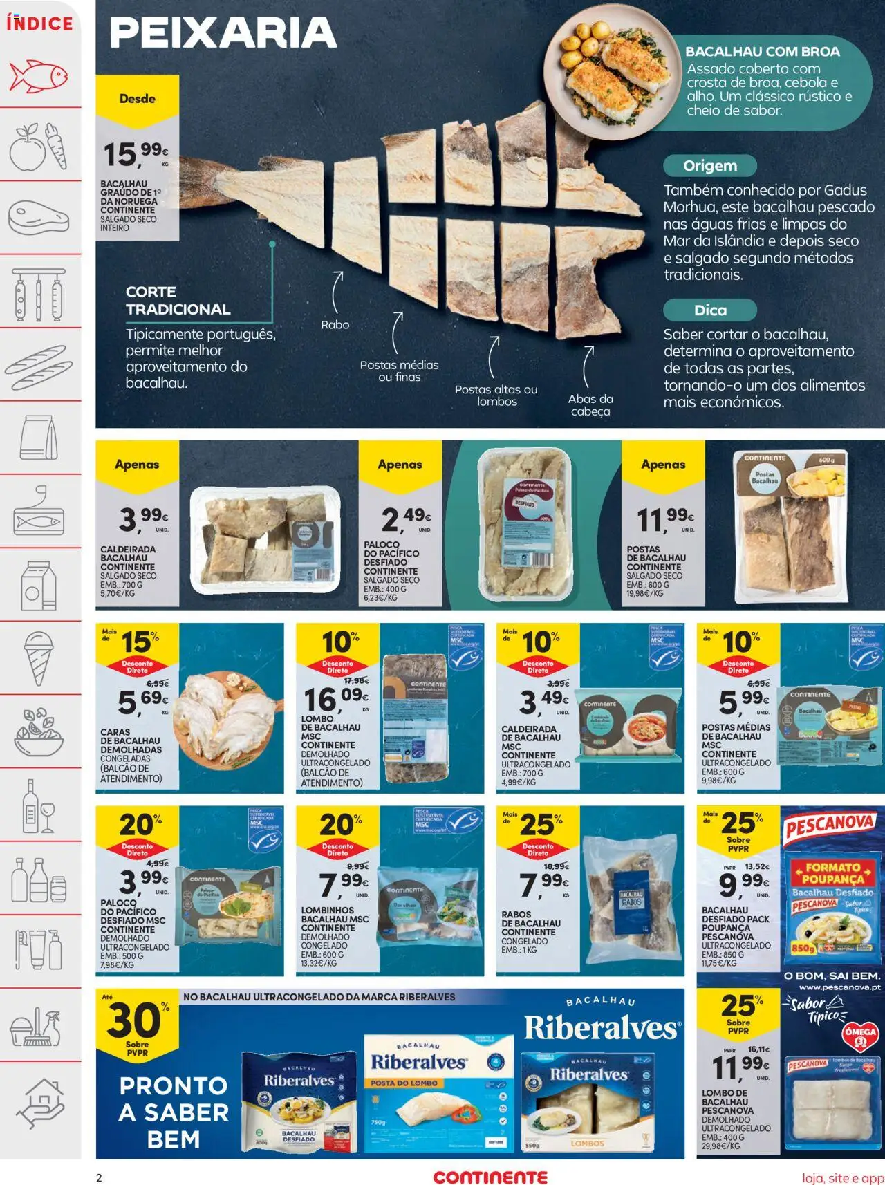 Continente folheto │ válido de 14.10.2025 | Página: 2 | Produtos: Bacalhau, Cebola, Lombo