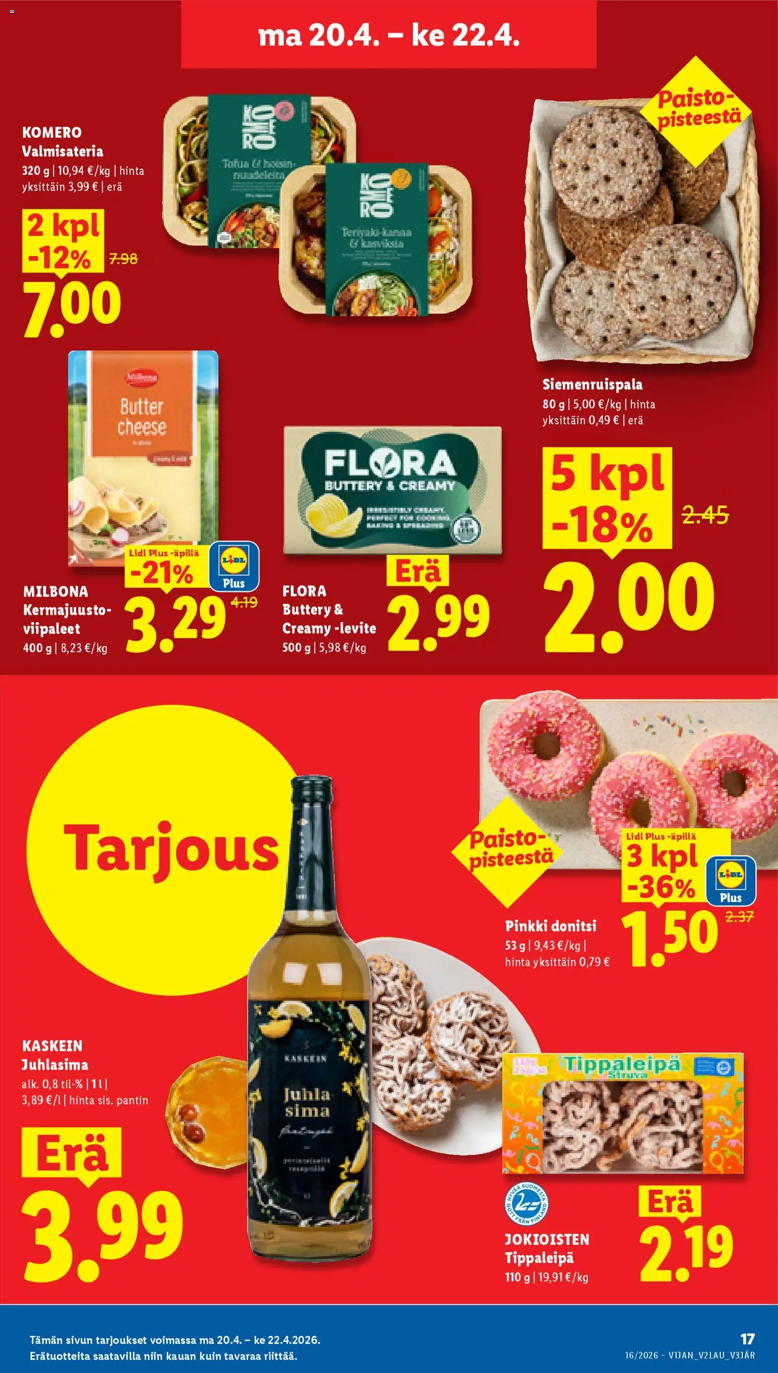 Lidl tarjoukset – voimassa 16.04.2026 alkaen | Sivu: 23 | Tuotteet: Kermajuusto