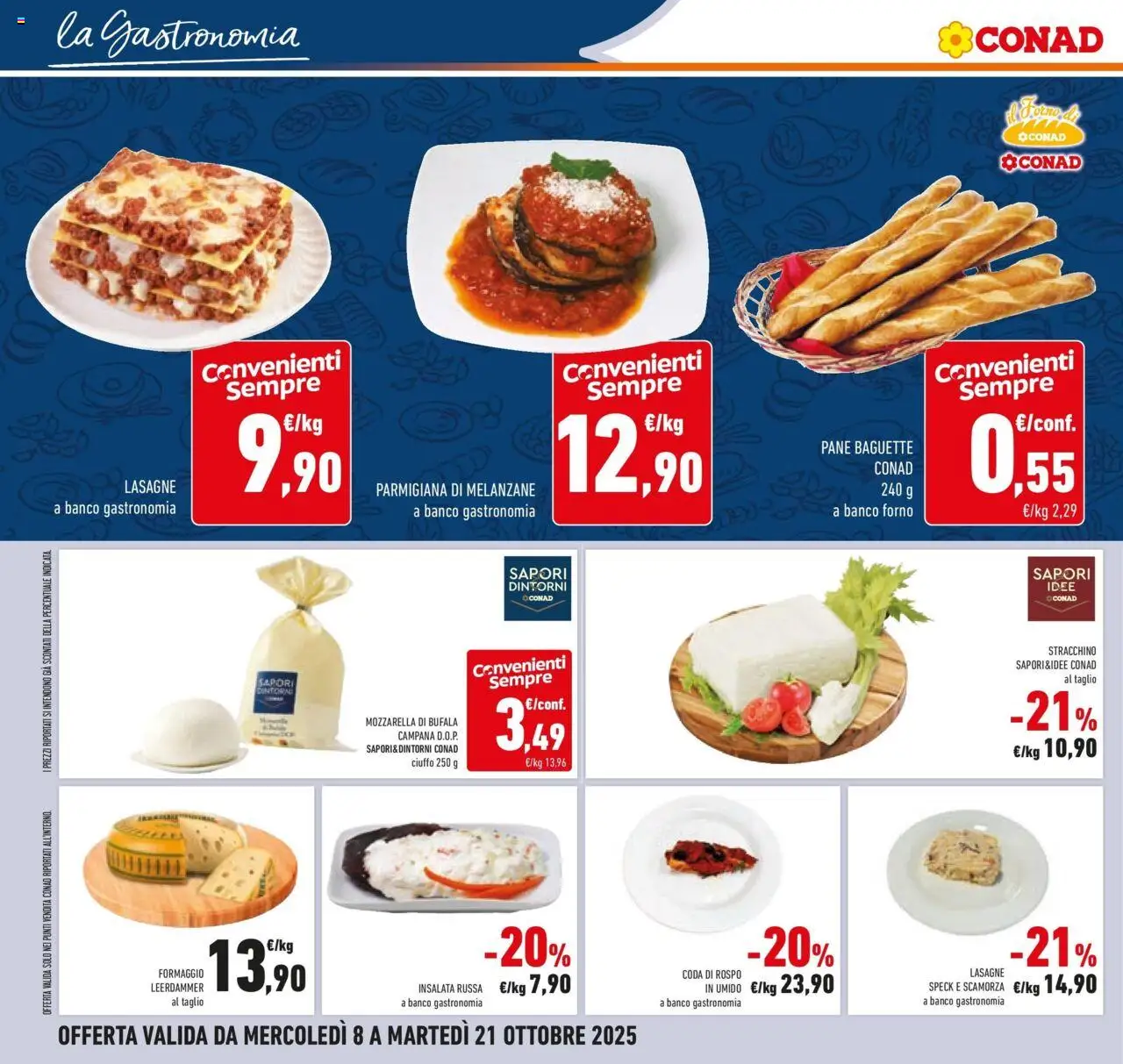 Volantino Conad del 08.10.2025 | Pagina: 26 | Prodotti: Pane, Formaggio, Stracchino, Melanzane