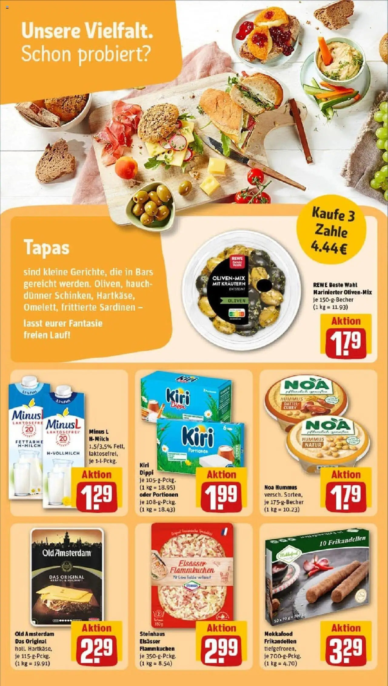 Rewe prospekt Köln / Lövenich	 – gültig ab 19.10.2025 | Seite: 22 | Produkte: Milch, Dattel, Pizza