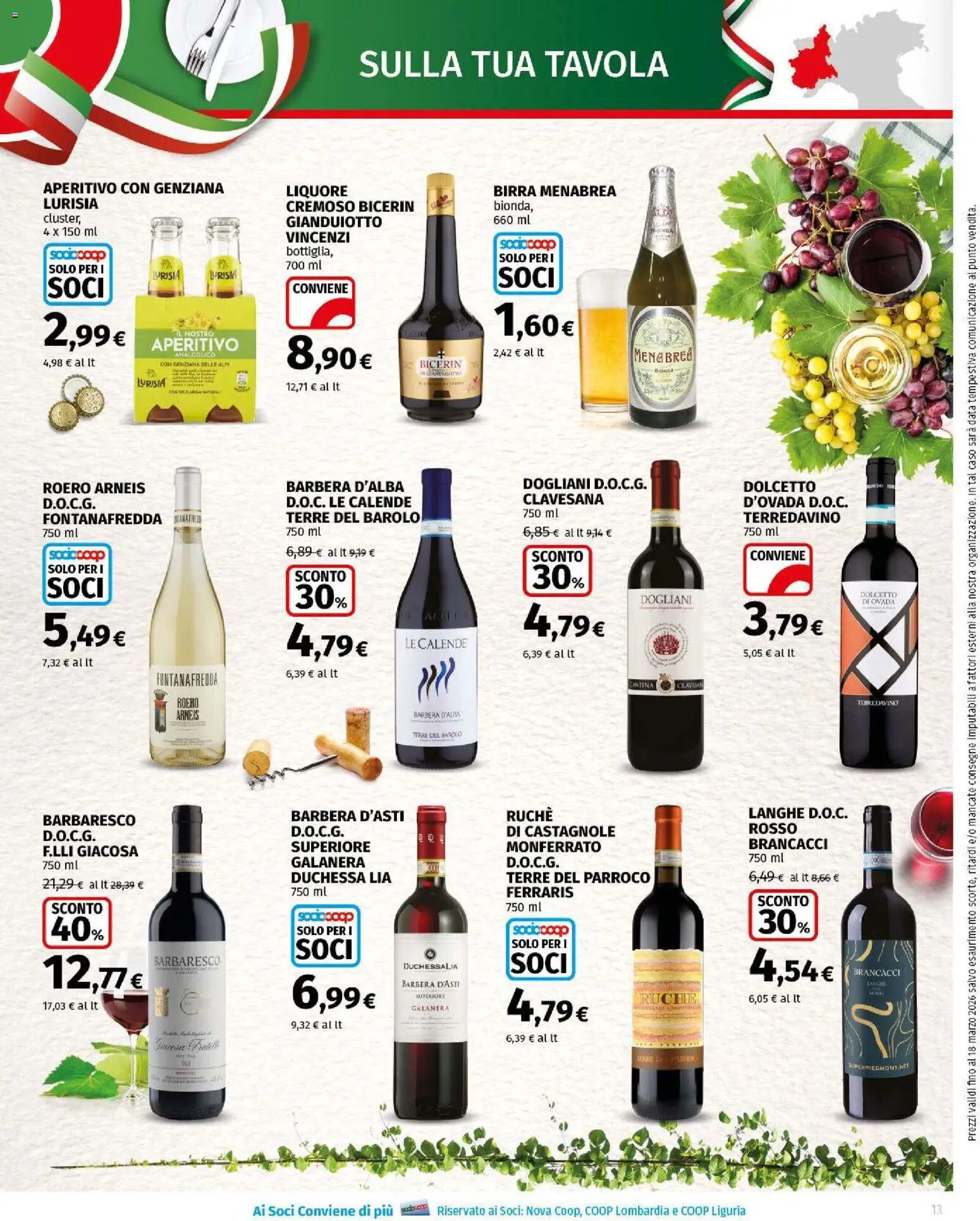 Volantino COOP del 05.03.2026 | Pagina: 13 | Prodotti: Birra, Data, Liquore, Aperitivo