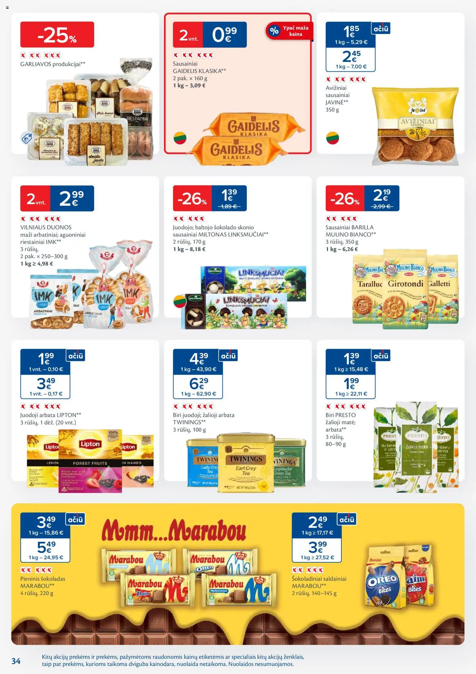 MAXIMA akcijos nuo 28.10.2025 | Puslapis: 34 | Prekių: Sausainiai, Šokoladas, Arbata, Saldainiai