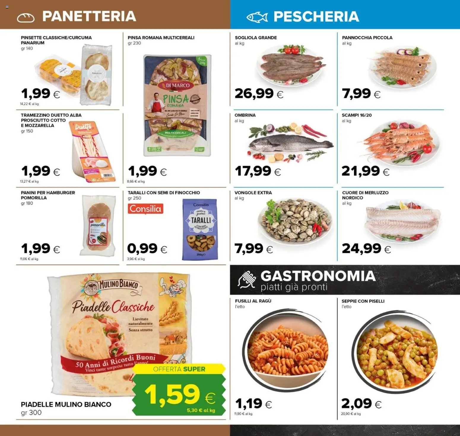 Volantino Tigre del 26.02.2026 | Pagina: 6 | Prodotti: Sogliola, Fusilli, Tramezzino, Hamburger