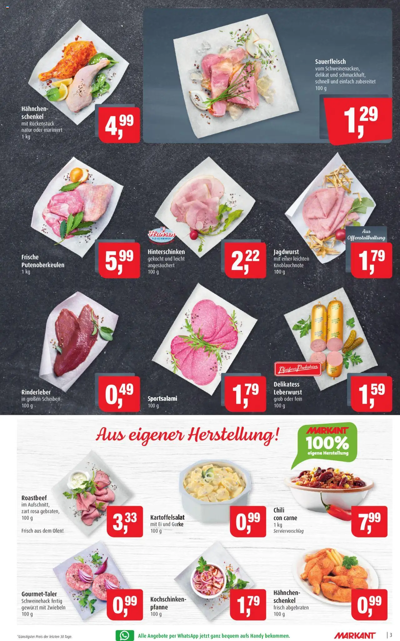 Markant Prospekt 	 - gültig ab dem 25.08.2025 | Seite: 3 | Produkte: Hahnchen, Roastbeef, Zwiebeln, Chili