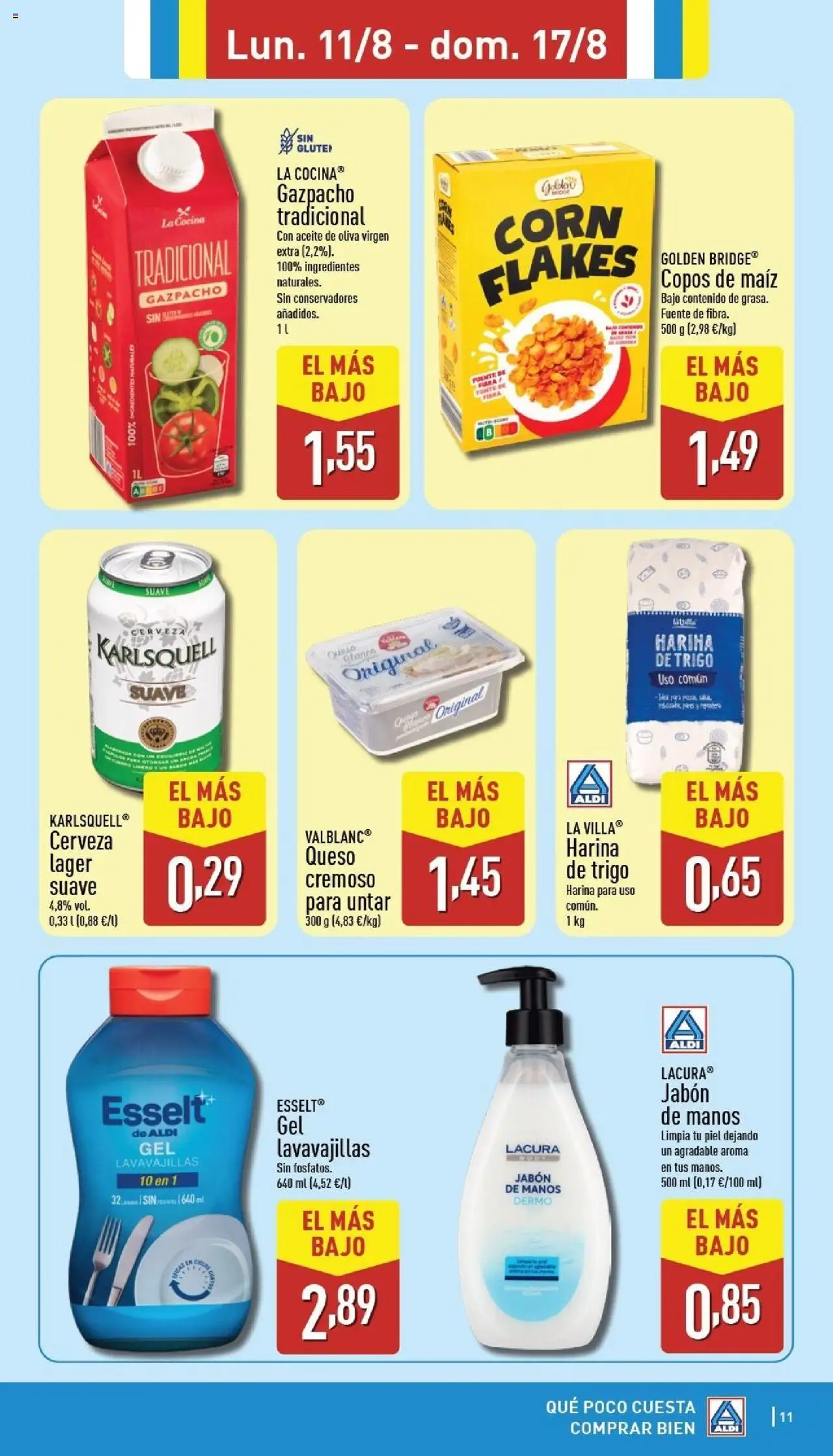 Aldi folleto Canarias │ válido desde el 11.08.2025 | Página: 11 | Productos: Jabón, Aceite, Gazpacho, Body