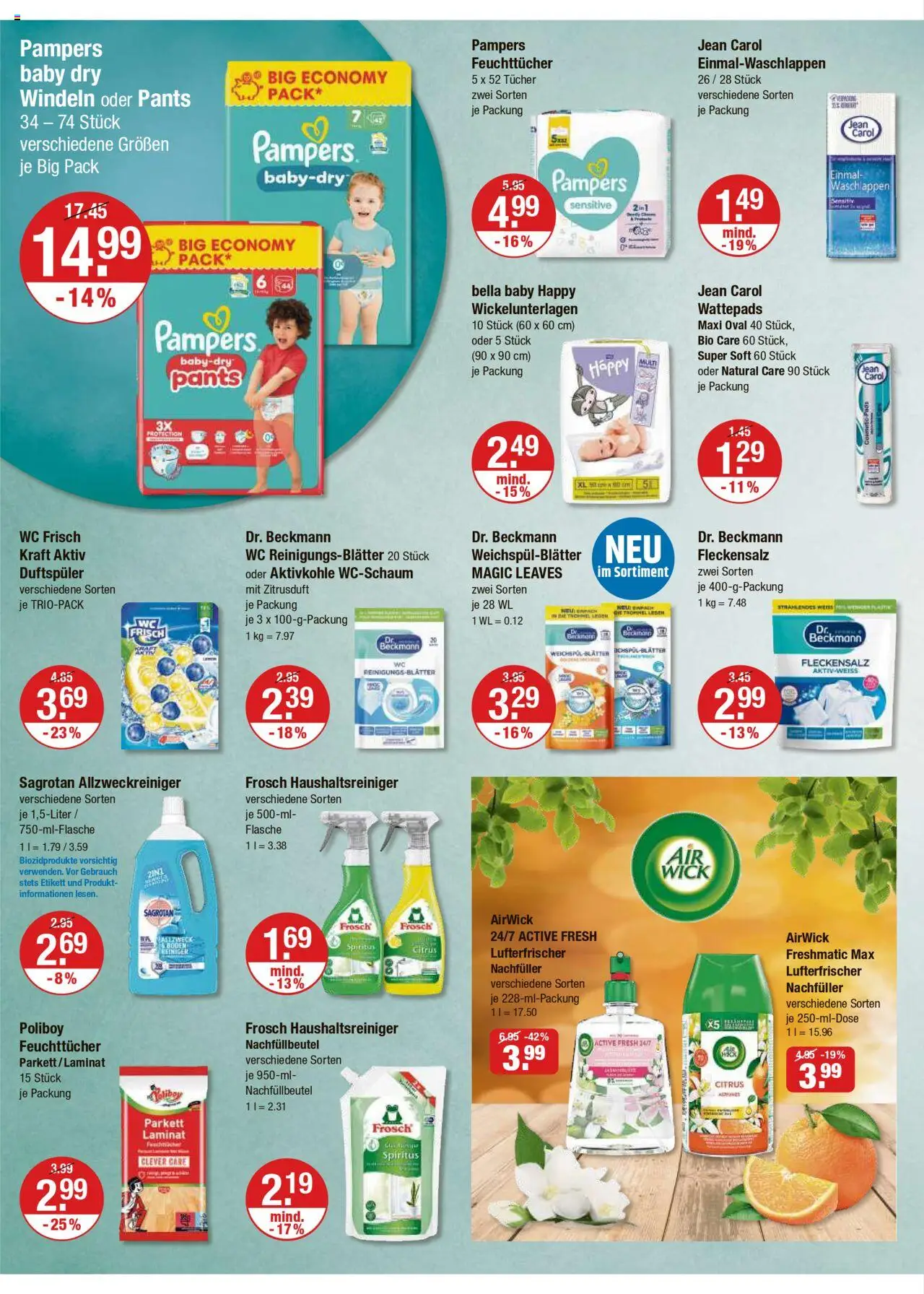 V-Markt - München – gültig ab 18.09.2025 | Seite: 16 | Produkte: Wattepads, Pampers, Wc frisch