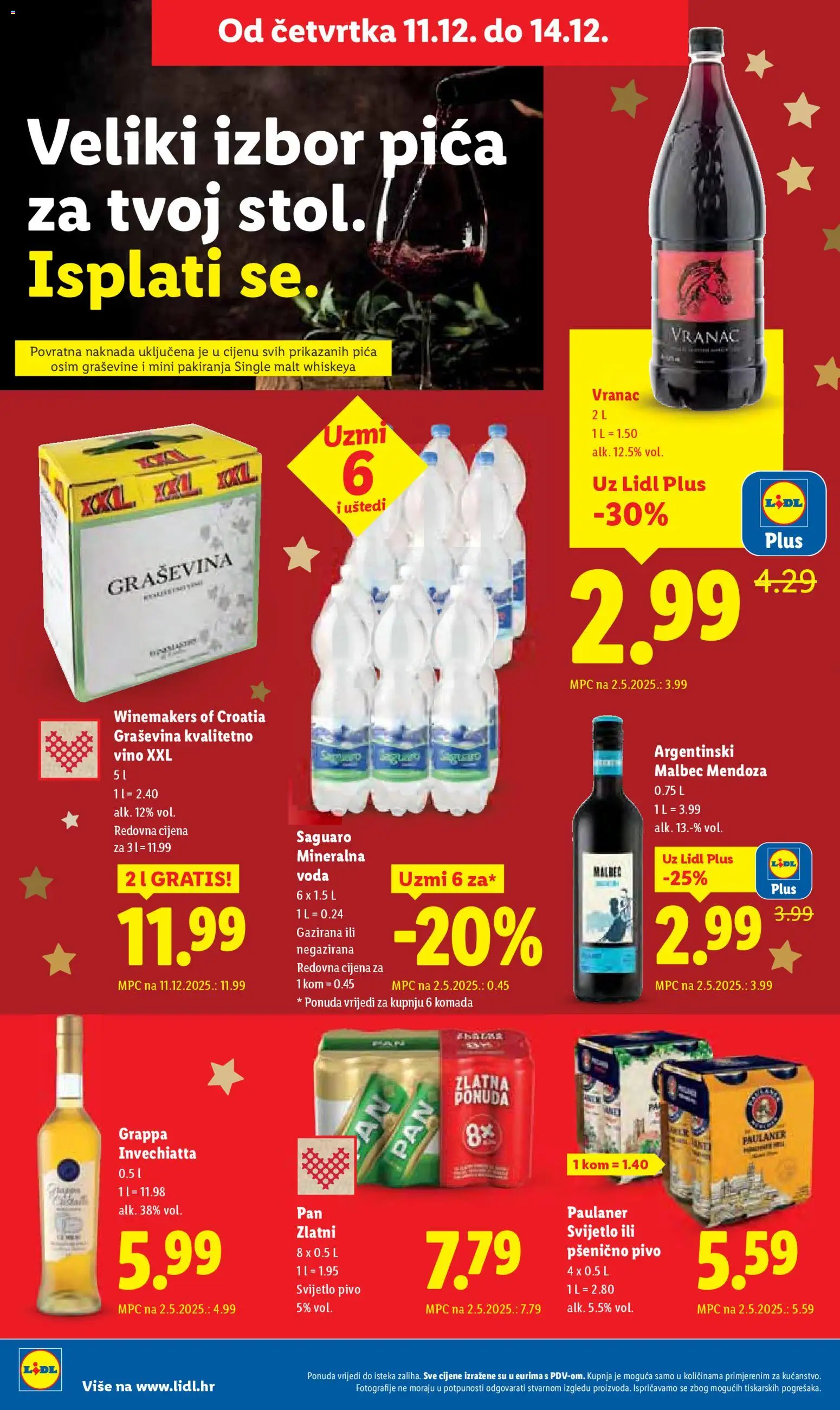 Lidl katalog | vrijedi od 11.12.2025 | Stranica: 12 | Proizvodi: Mineralna voda, Pivo, Voda, Pan