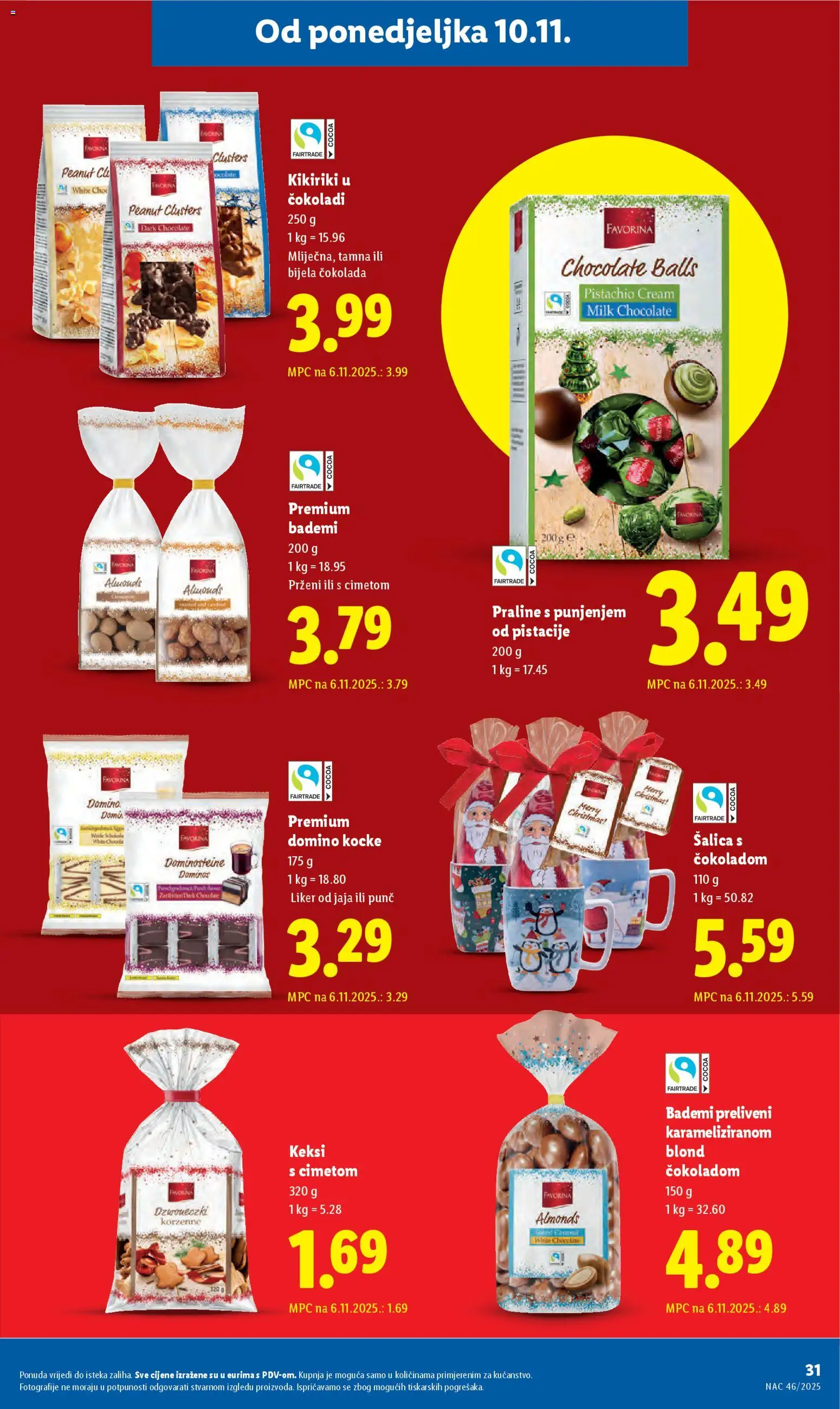 Lidl katalog | vrijedi od 10.11.2025 | Stranica: 31 | Proizvodi: Keksi, Čokolada, Liker, Pistacije