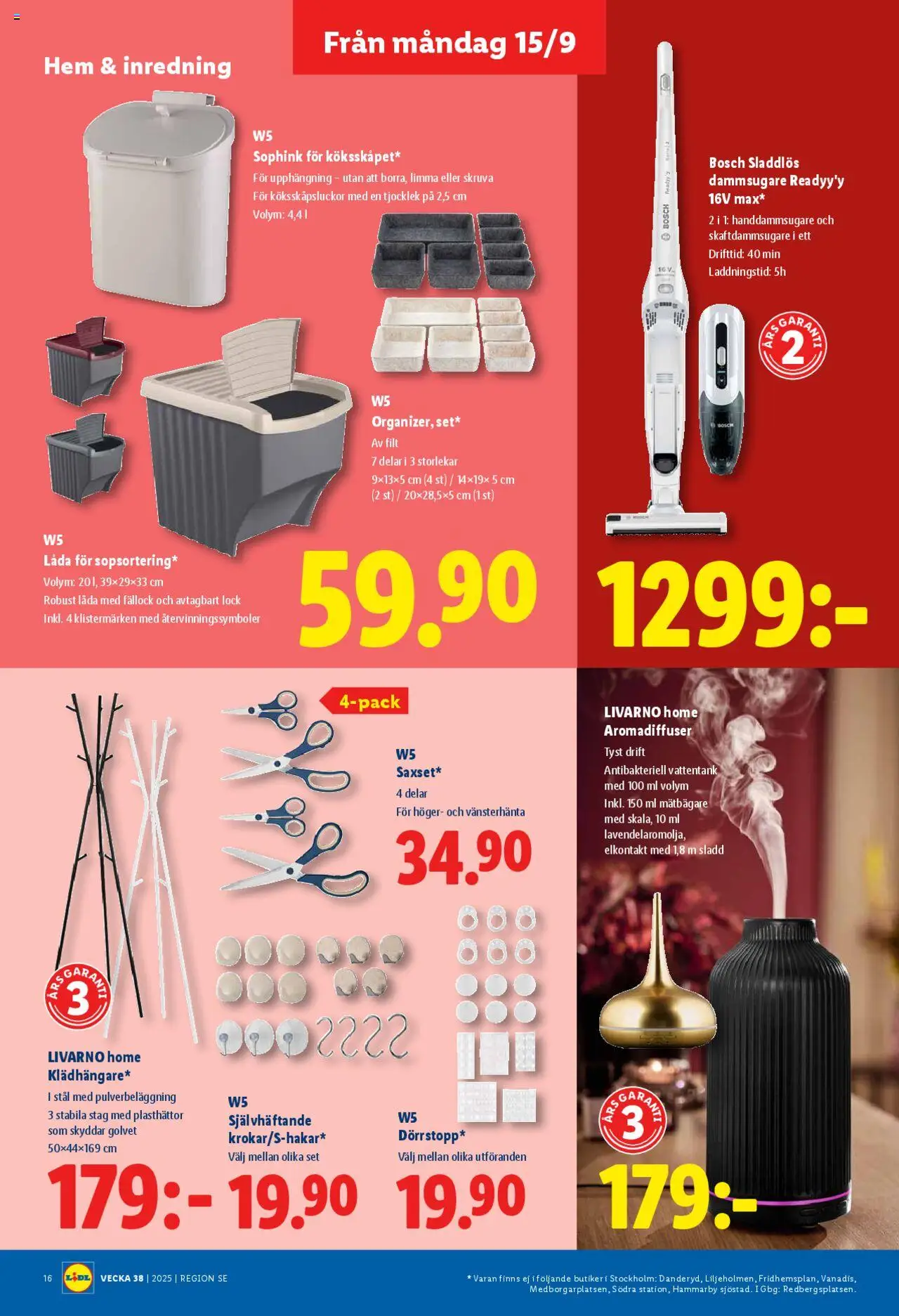 Lidl reklamblad aktuell från 15.09.2025 | Sida: 18 | Produkter: Låda, Sladd, Set, Skaftdammsugare
