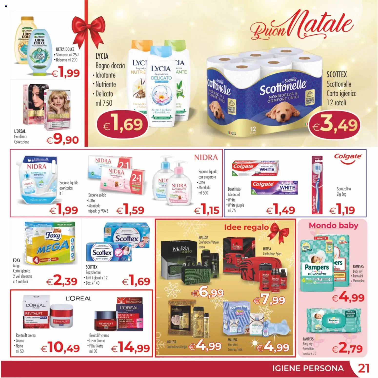 Volantino MerSi Supermercati del 13.12.2025 | Pagina: 21 | Prodotti: Balsamo, Acqua micellare, Spazzolino, Bagno