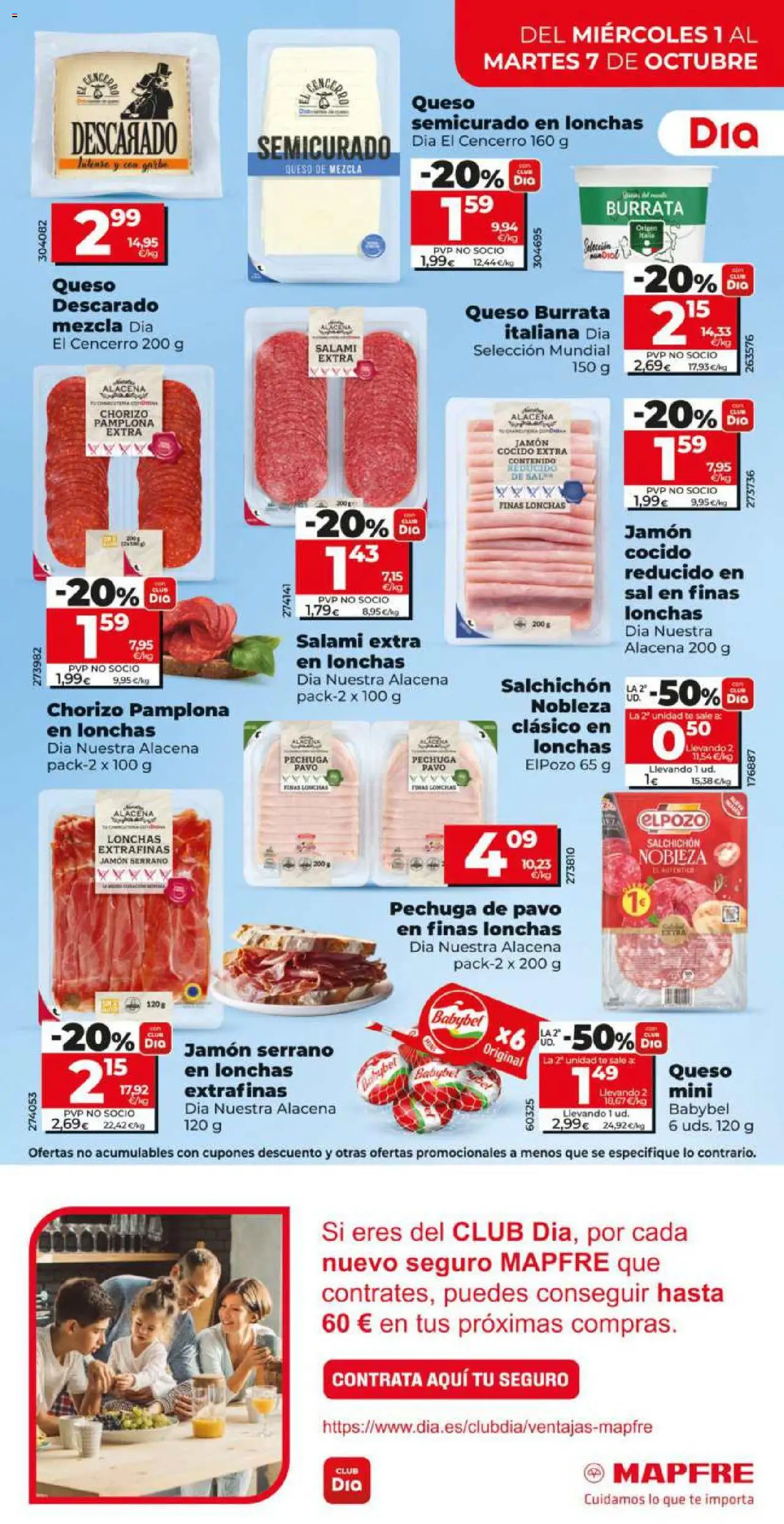 Dia - folleto Market │ válido desde el 01.10.2025 | Página: 7 | Productos: Jamón serrano, Queso, Jamón, Salami