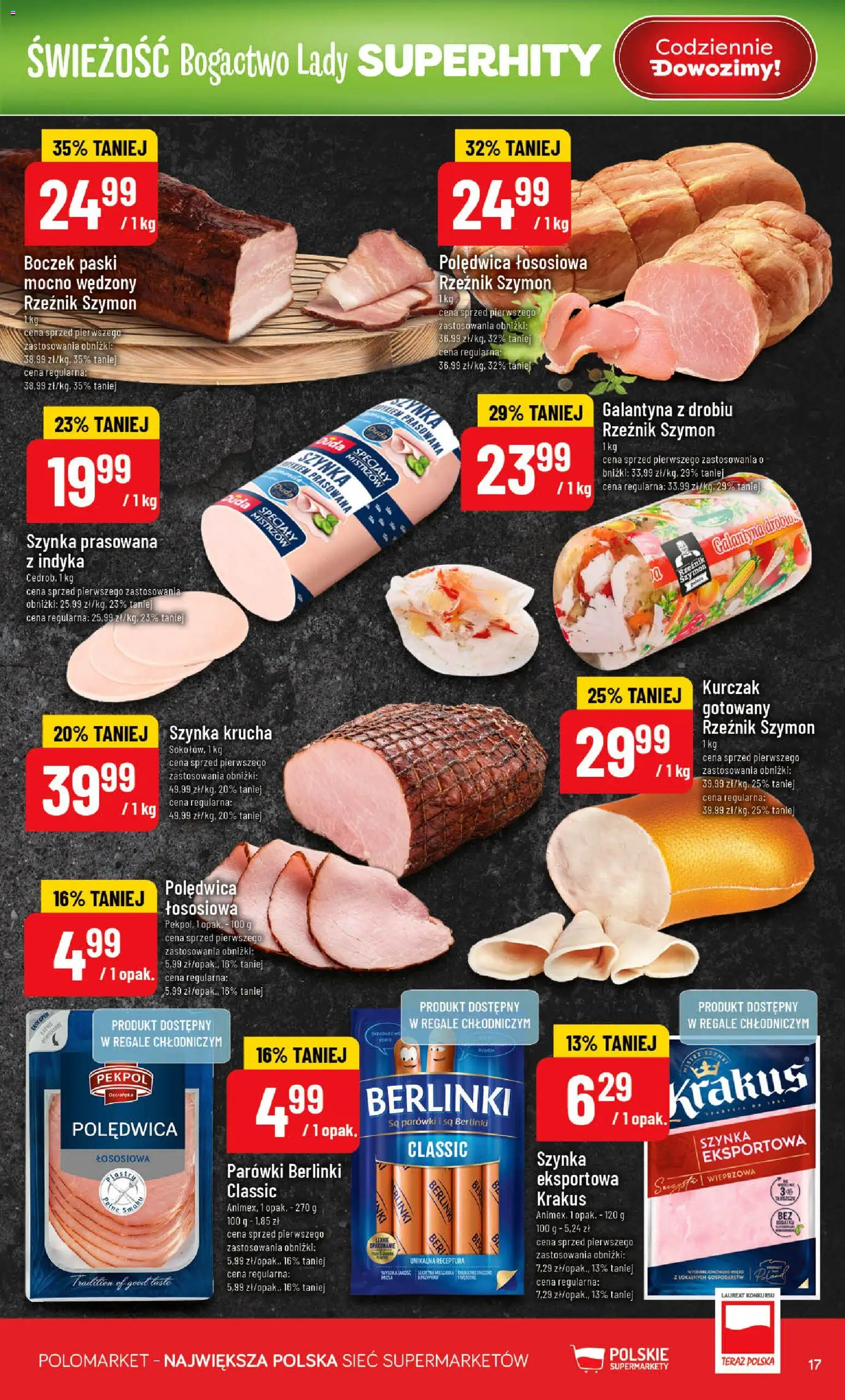 POLOmarket Gazetka od 14.01.2026 | Strona: 17 | Produkty: Kurczak, Parówki, Szynka, Boczek