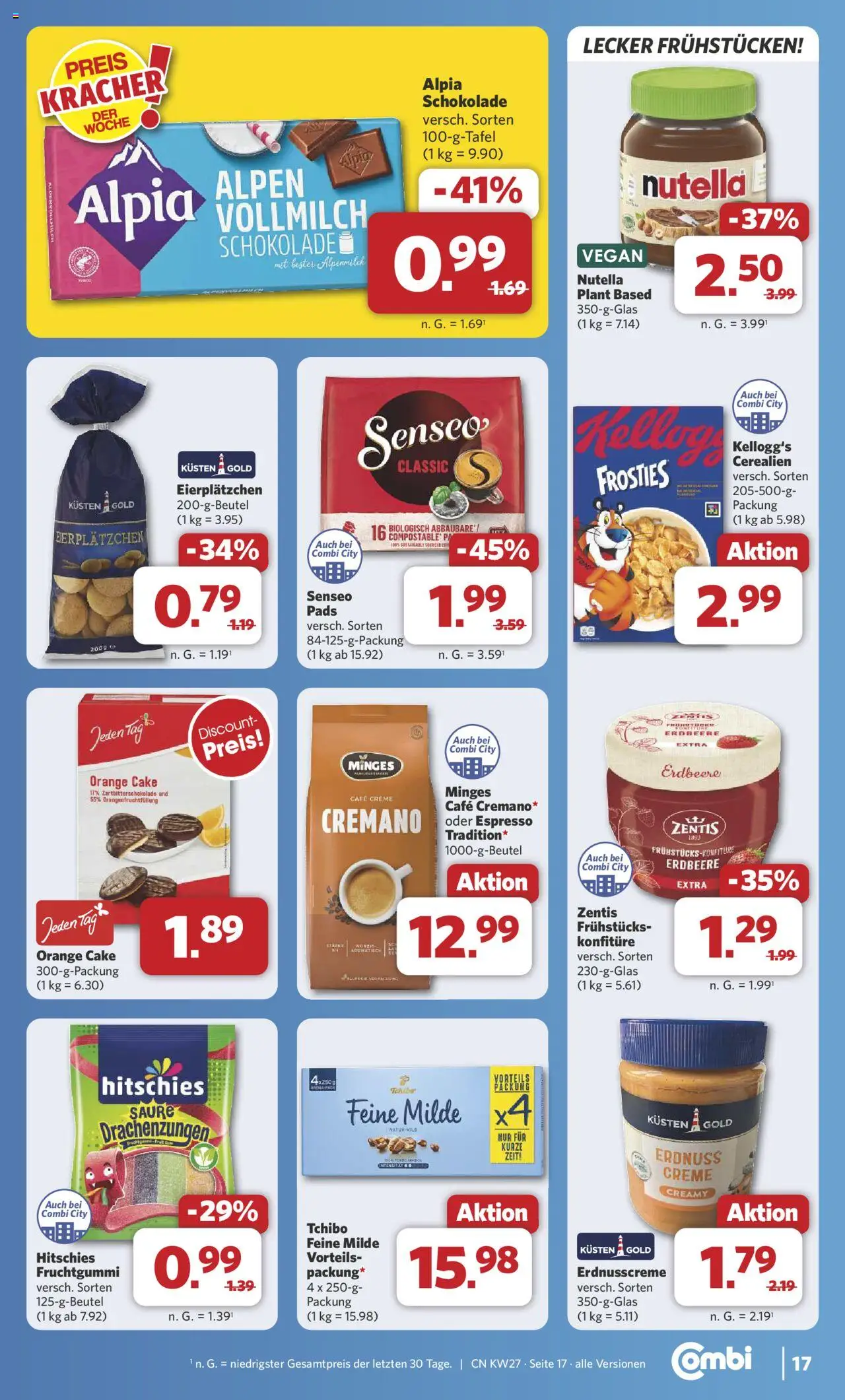 Combi Prospekt 	 - gültig ab dem 30.06.2025 | Seite: 23 | Produkte: Senseo, Butter, Schokolade, Kellogg's