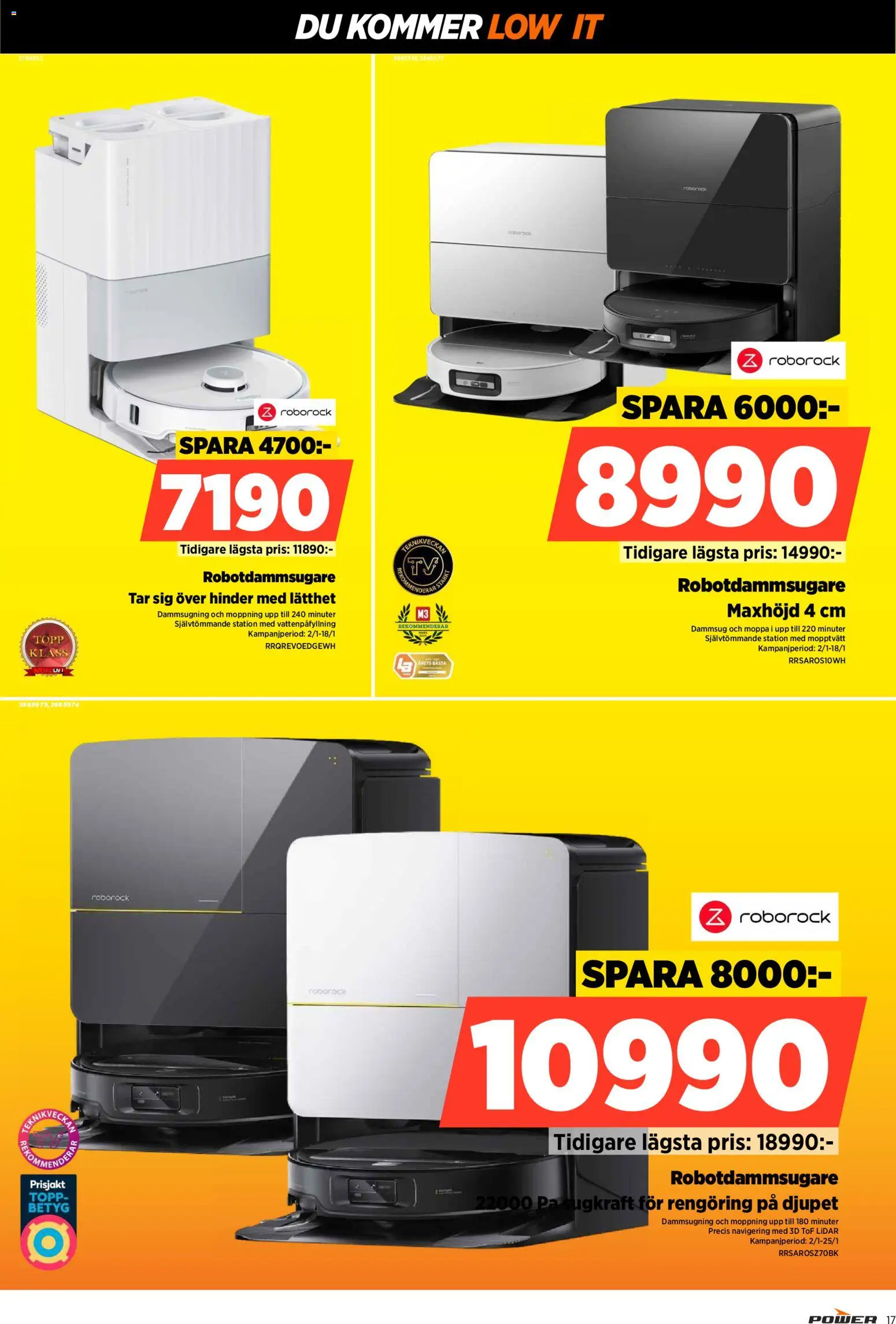Power reklamblad aktuell från 12.01.2026 | Sida: 17 | Produkter: Navigering, Topp, Robotdammsugare