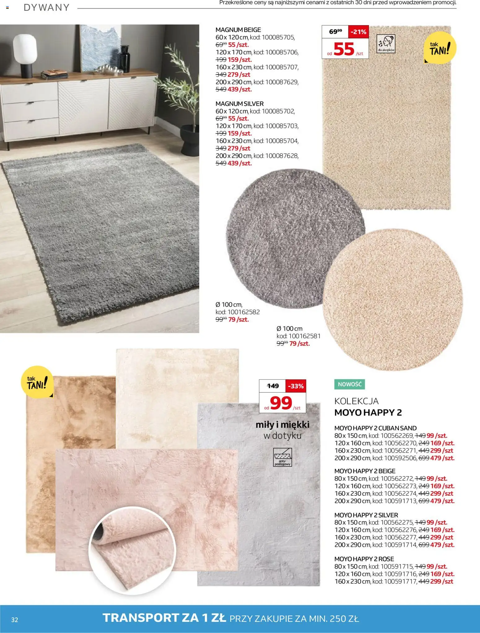 Komfort Gazetka od 07.01.2026 | Strona: 32 | Produkty: Dywany