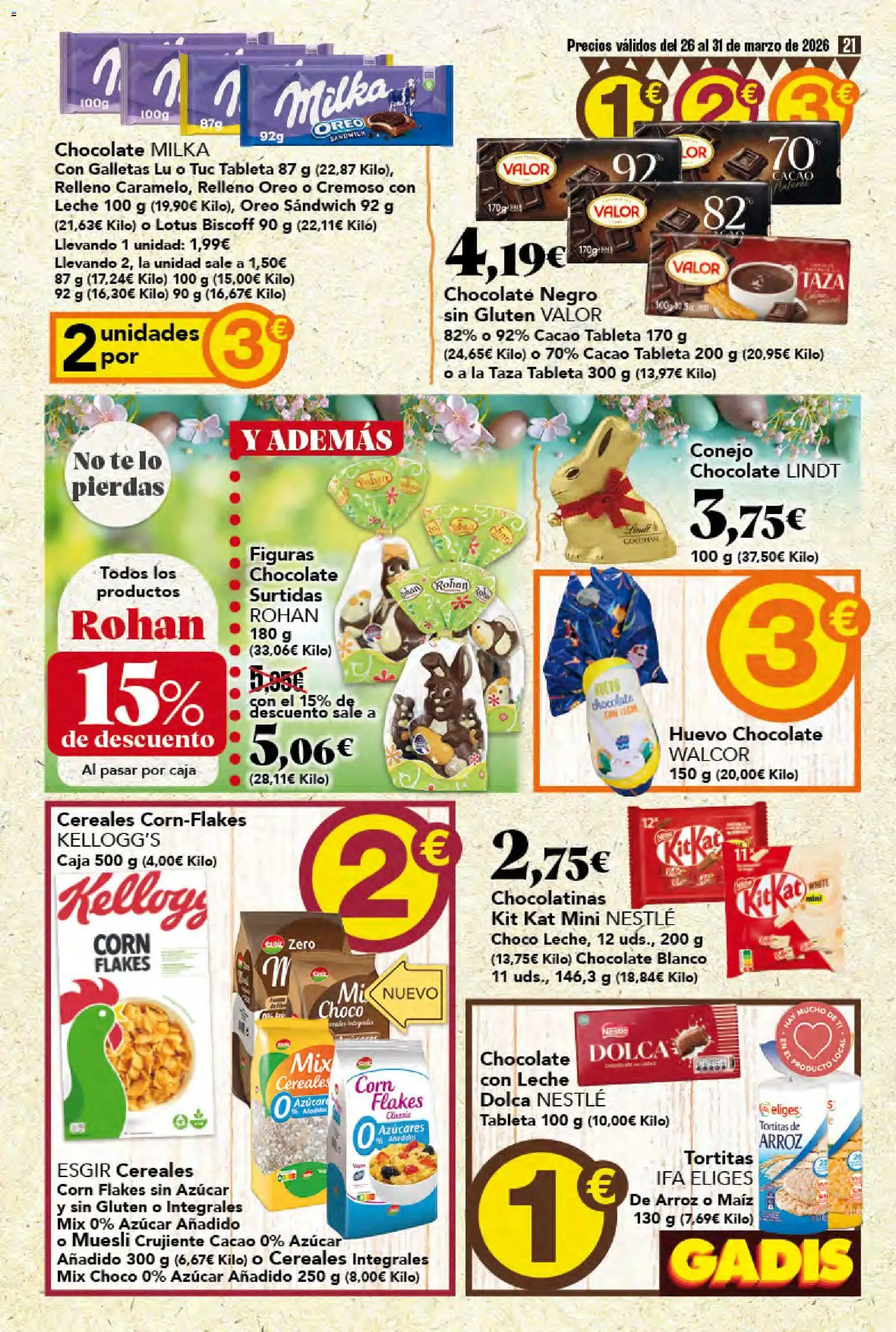 Gadis folleto │ válido desde el 26.03.2026 | Página: 21 | Productos: Chocolate, Arroz, Galletas, Caja