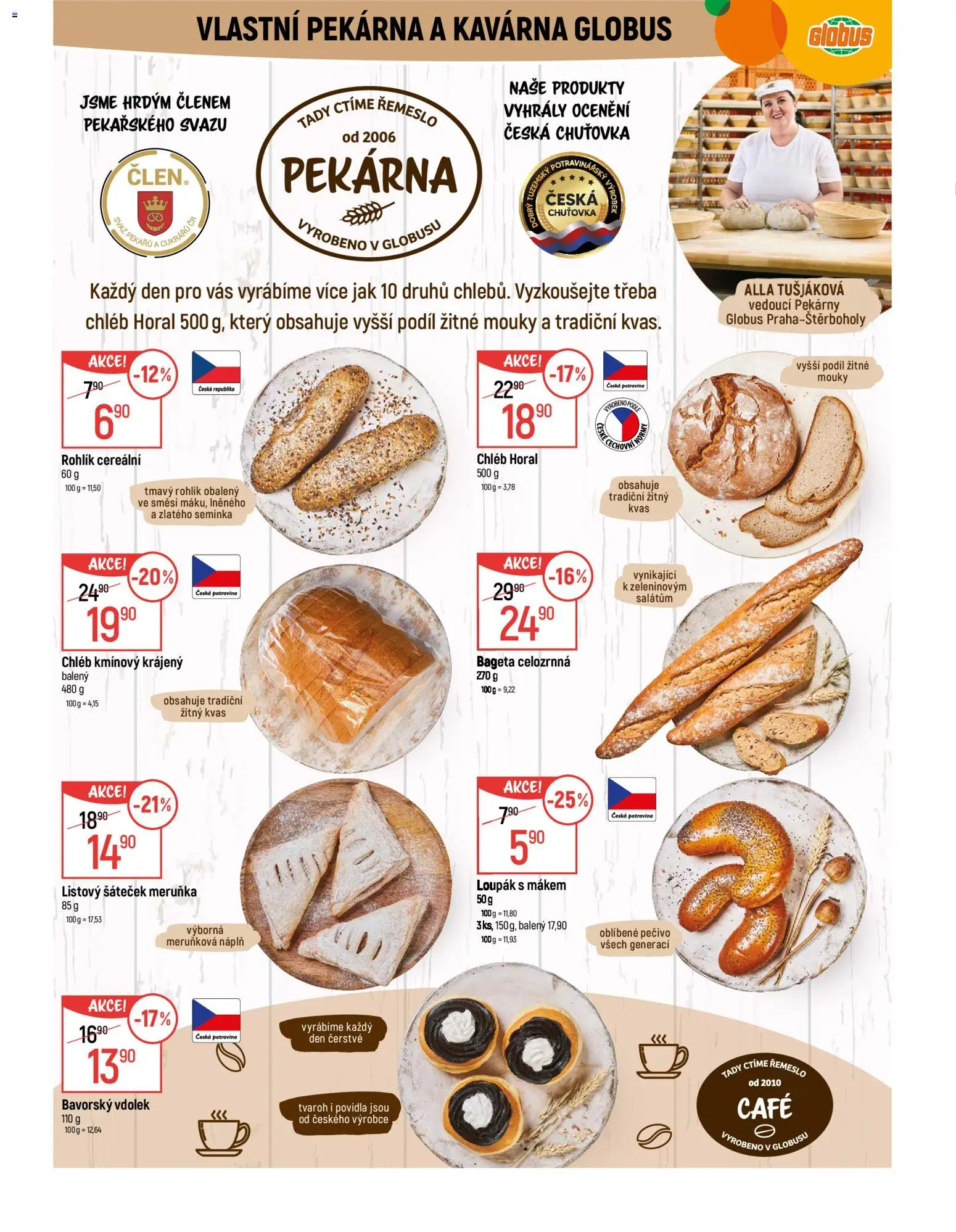 Globus leták - Praha-Štěrboholy od 07.01.2026 | Strana: 8 | Produkty: Globus, Chléb, Pekárna, Bageta