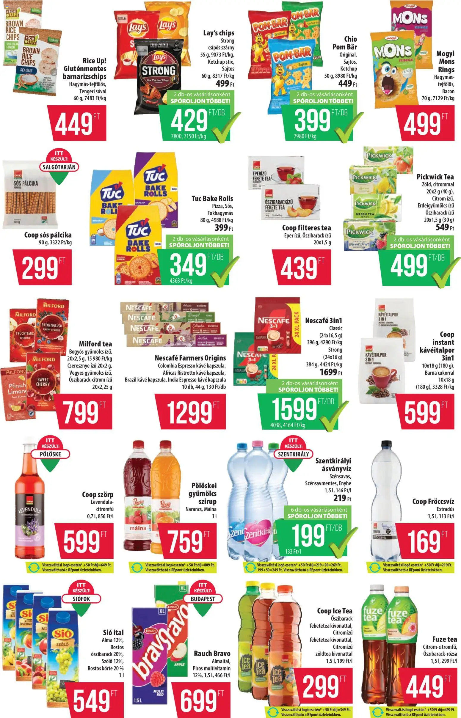 COOP akciós ujság - amely érvényes a következő dátumtól: 27.11.2025 | Oldal: 10 | Termékek: Szörp, Chips, Kávé, Levendula
