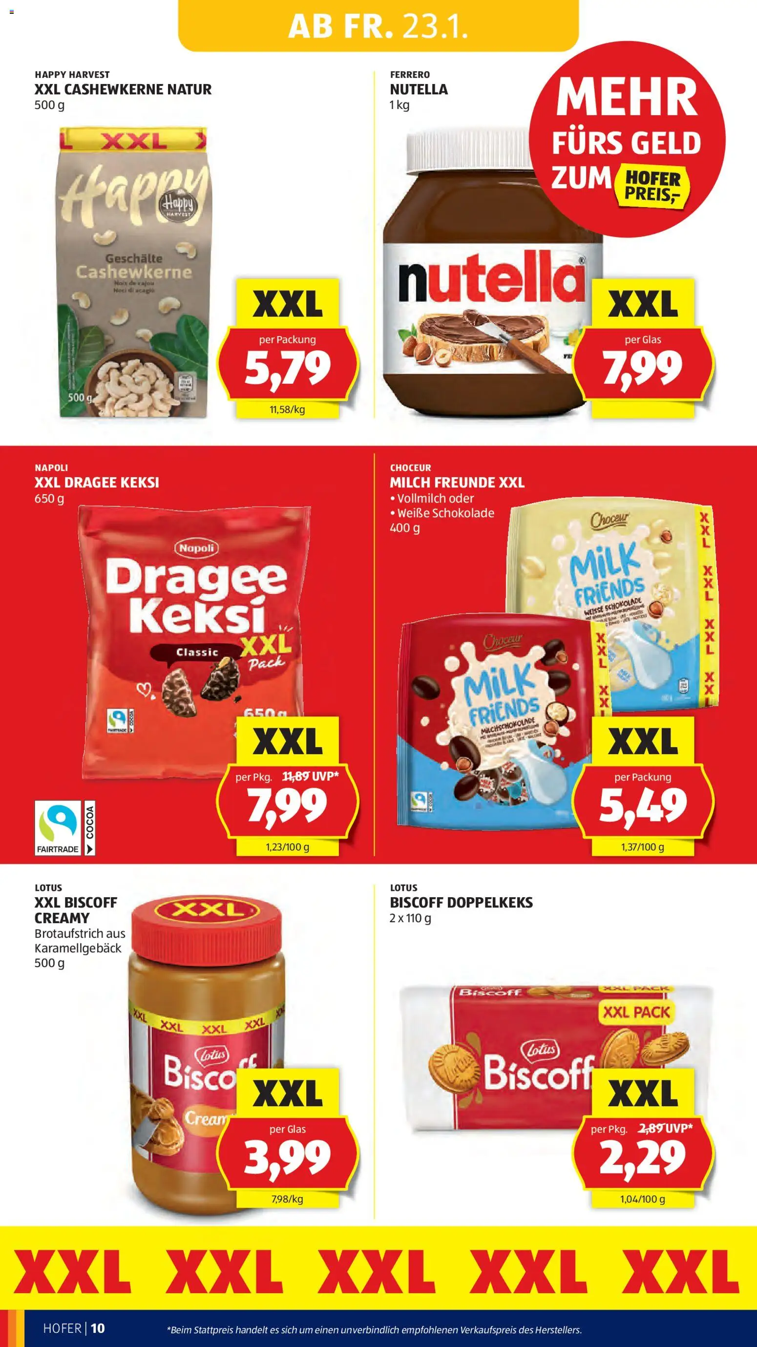 Hofer AT akciós ujság - amely érvényes a következő dátumtól: 23.01.2026 | Oldal: 12 | Termékek: Nutella