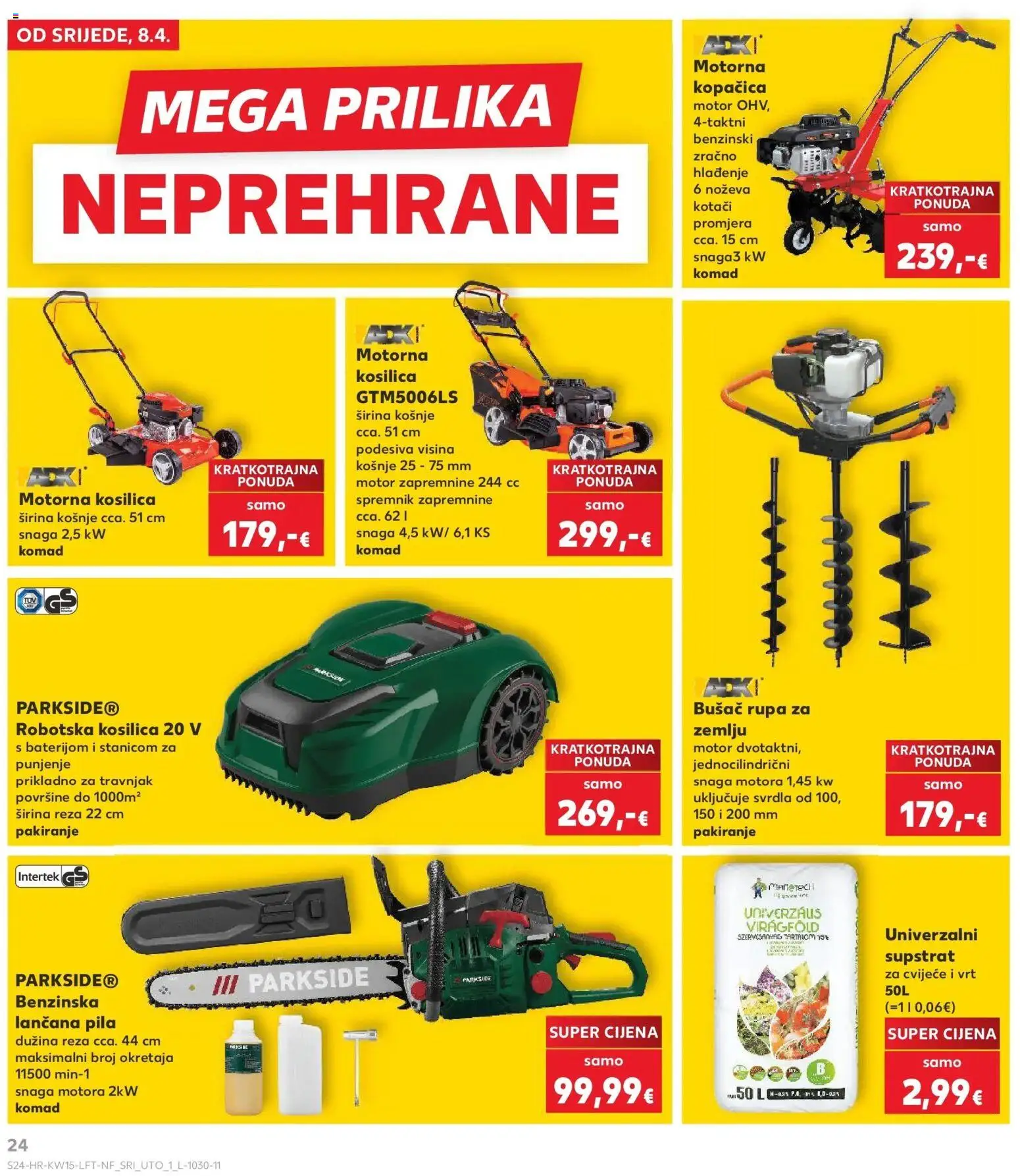 Kaufland katalog | vrijedi od 08.04.2026 | Stranica: 24 | Proizvodi: Cvijeće, Kosilica, Pila, Parkside