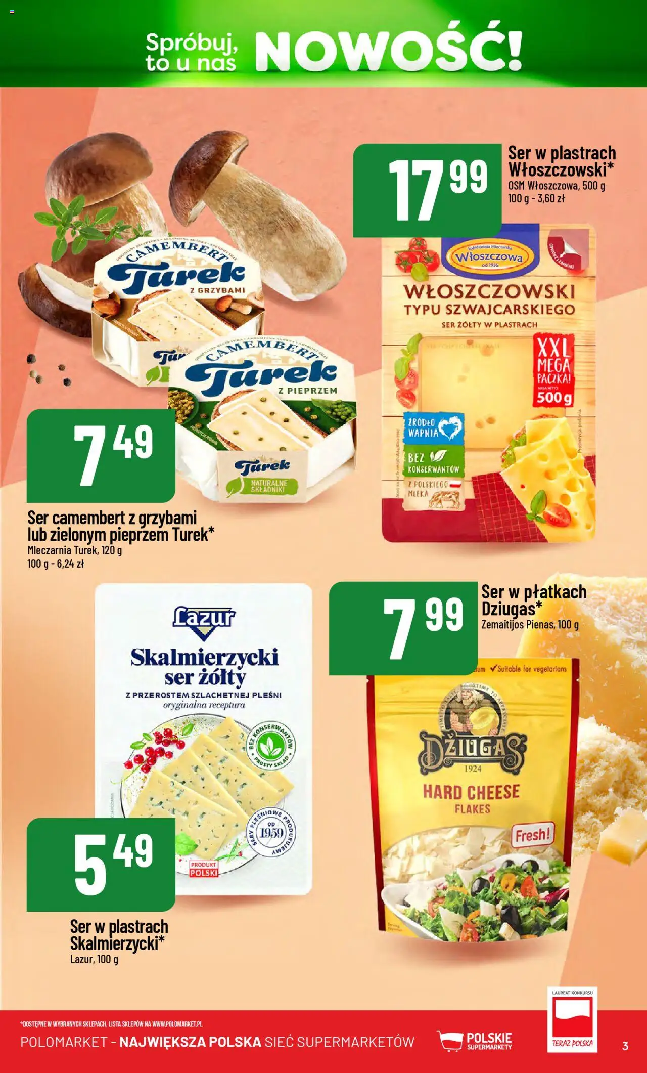 POLOmarket Gazetka - Nowości od 14.10.2025 | Strona: 3 | Produkty: Ser żółty, Mleka, Camembert, Ser
