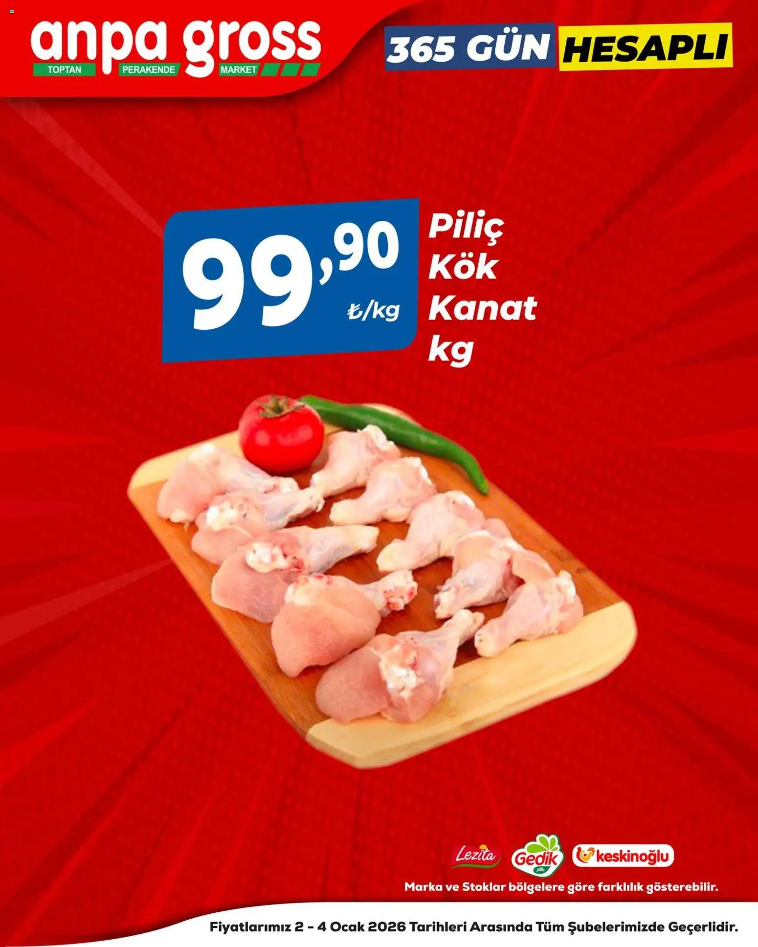 Anpa Gross Piliçte Tazelik - 02.01.2026 tarihinden itibaren geçerlidir | Sayfa: 2 | Ürünler: Piliç, Ocak