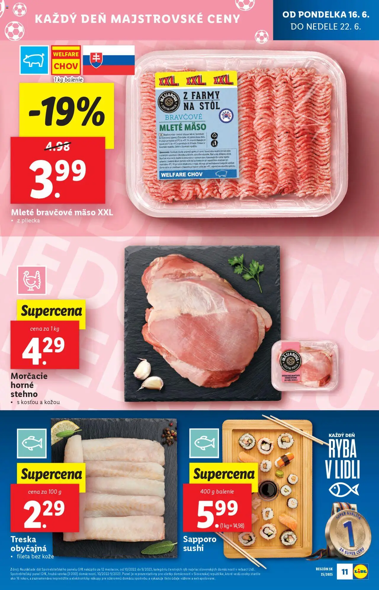 Lidl leták │ platný od 16.06.2025 | Strana: 15 | Produkty: Stôl, Ryba, Sushi, Mleté mäso