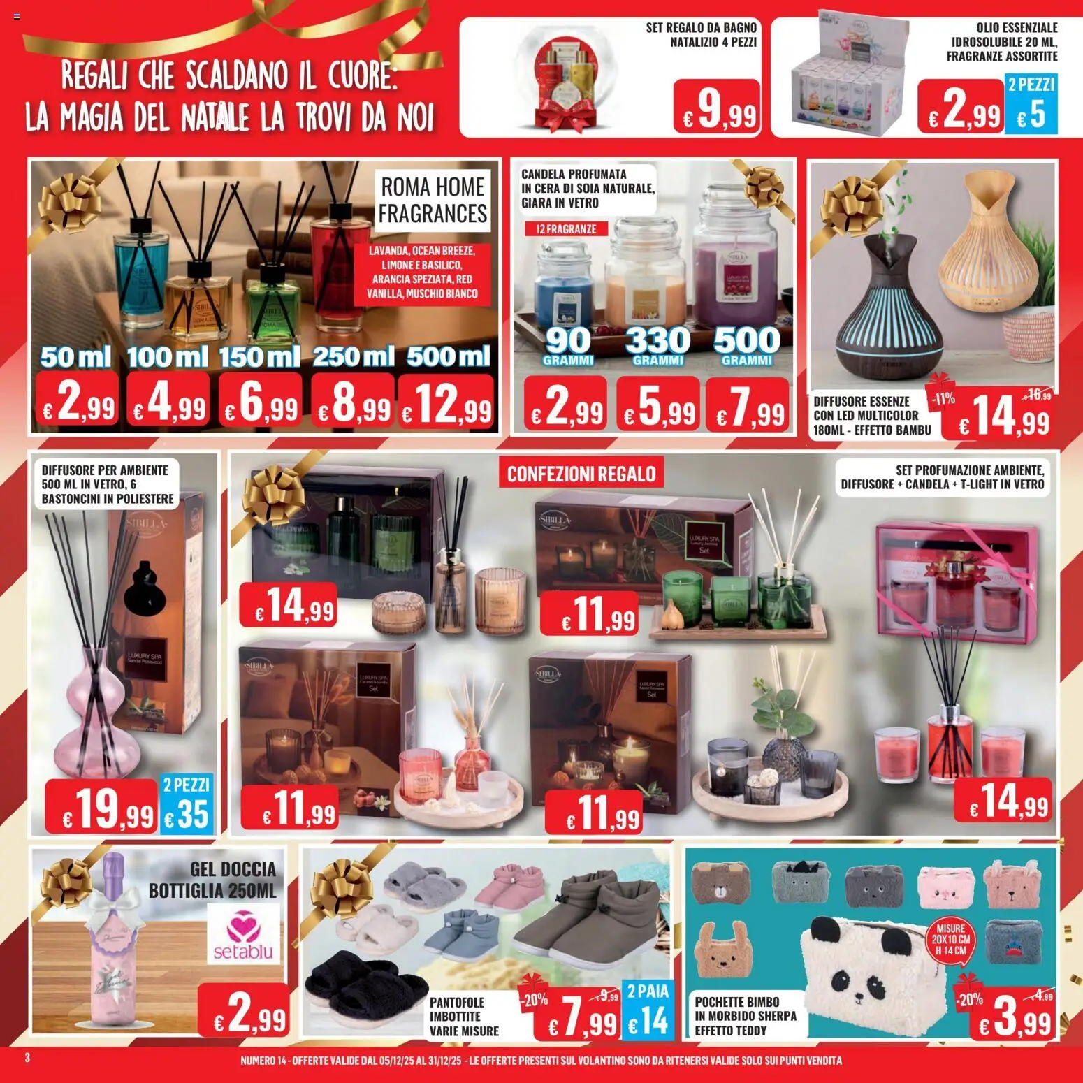 Volantino Satur del 05.12.2025 | Pagina: 3 | Prodotti: Diffusore essenze, Olio, Bottiglia, Bagno