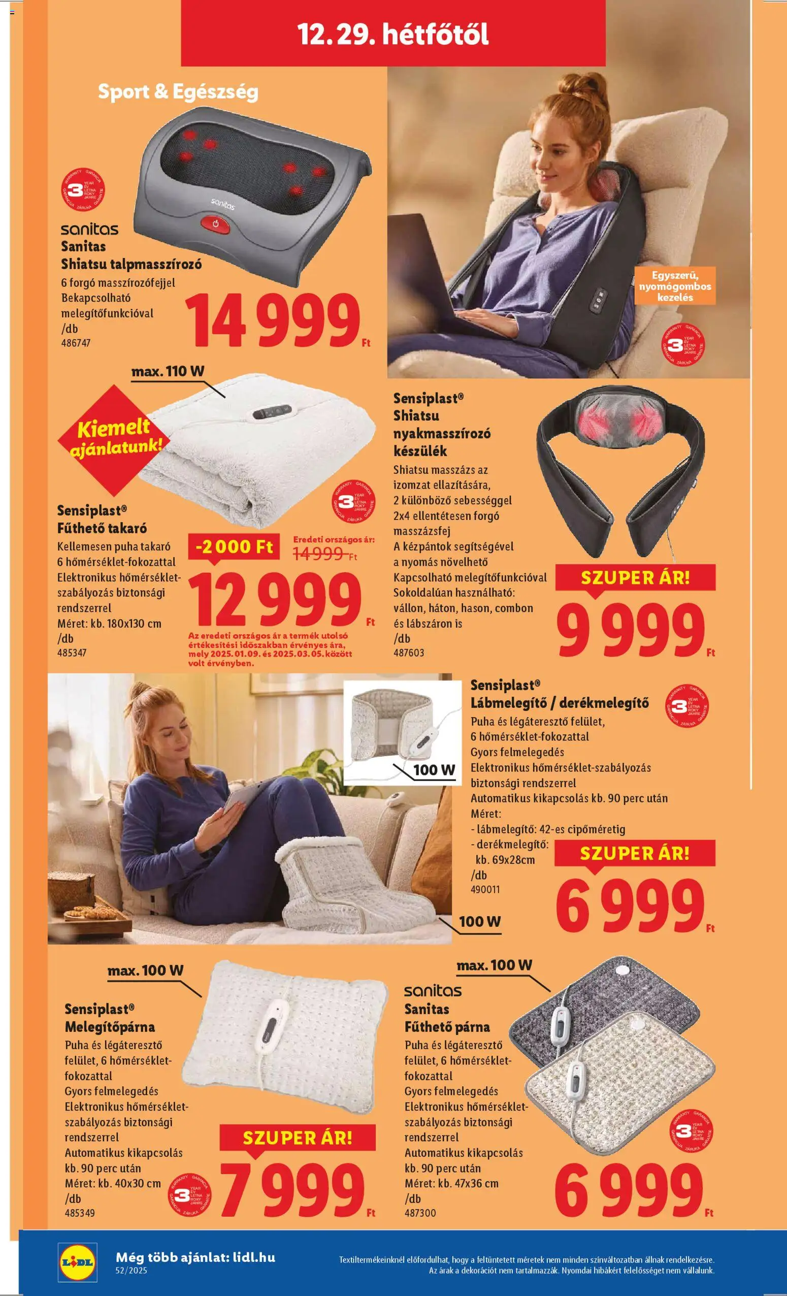 Lidl akciós ujság - amely érvényes a következő dátumtól: 27.12.2025 | Oldal: 16 | Termékek: Párna, Takaró