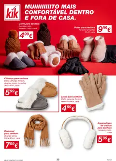 Pré-visualização KIK folheto válido de 20.10.2025 | Página: 22 | Produtos: Botas, Chinelos, Cachecol, Luvas