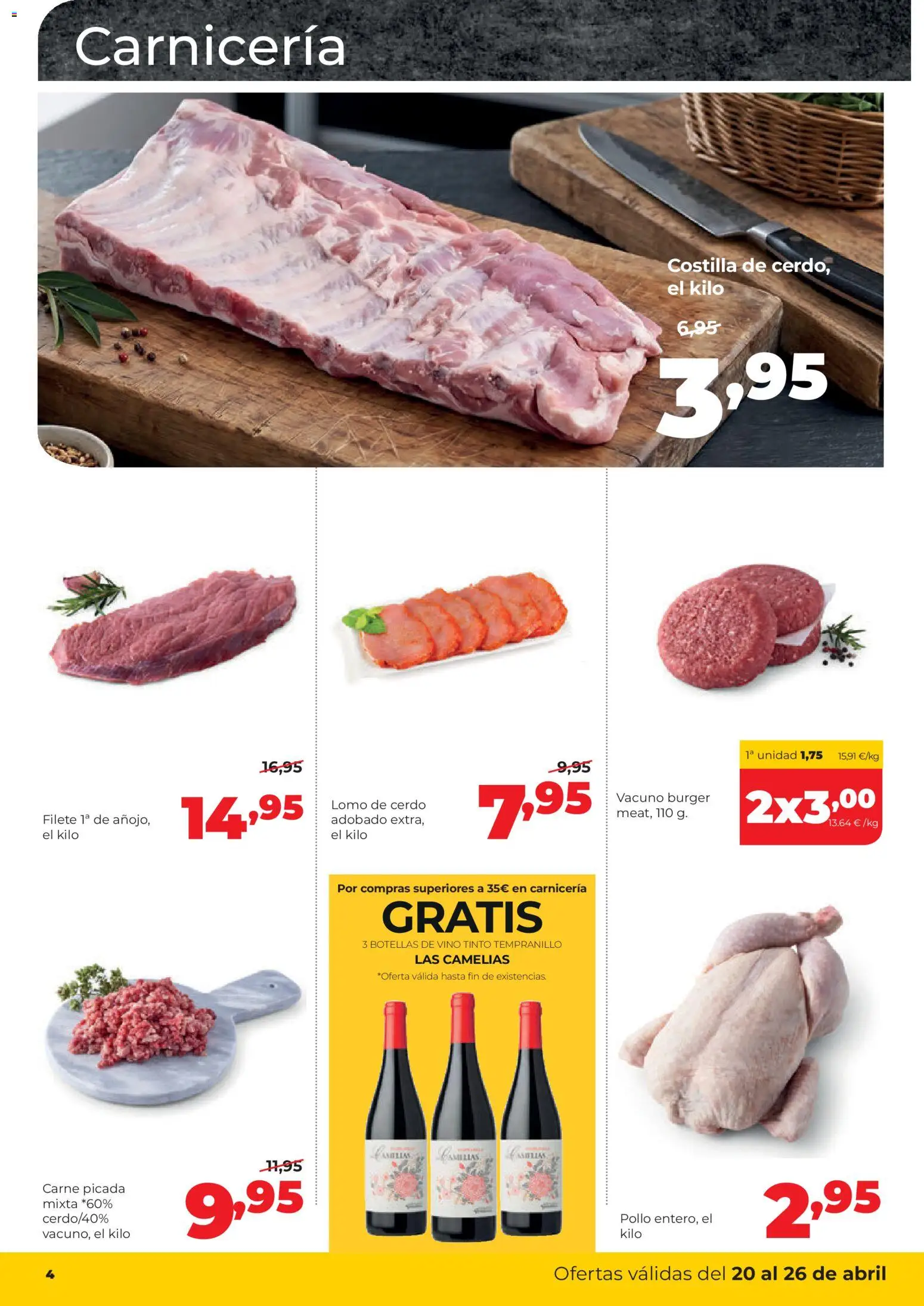 Alimerka folleto Castilla y León │ válido desde el 20.04.2026 | Página: 4 | Productos: Vino, Cerdo, Filete