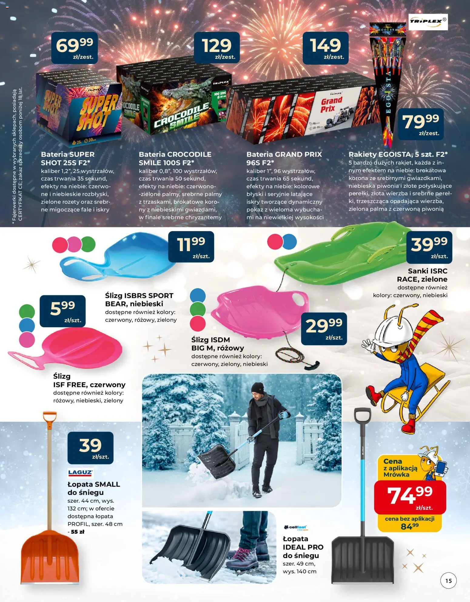 Mrówka Gazetka - Malbork od 04.12.2025 | Strona: 15 | Produkty: Chryzantemy, Fajerwerki, Bateria