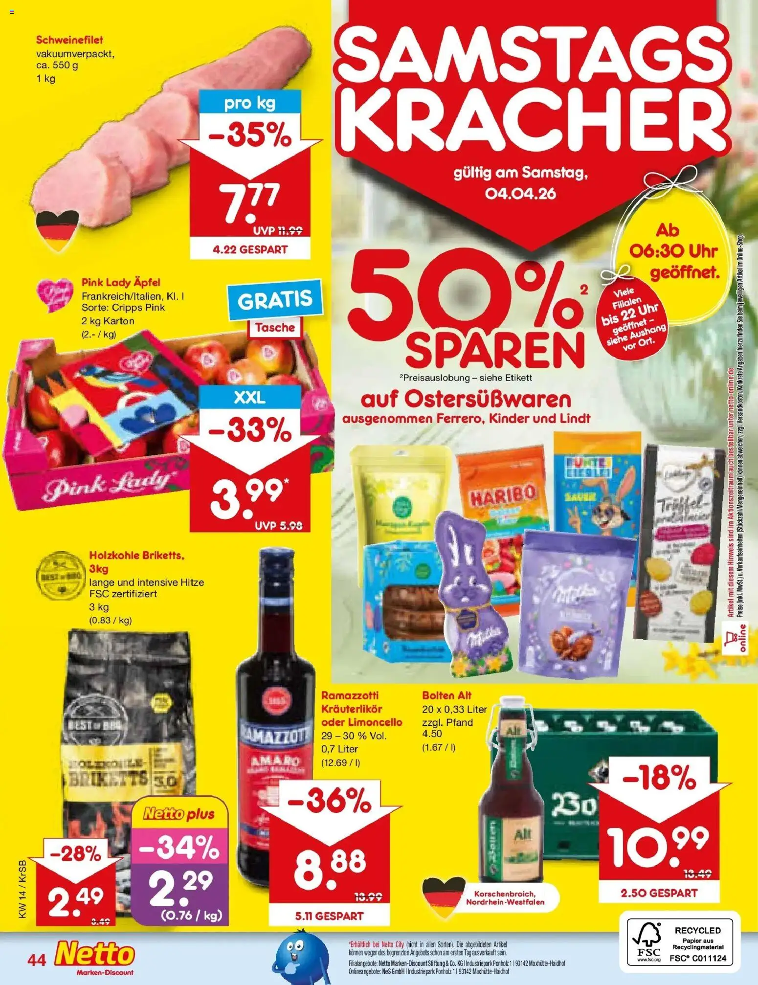 Netto Marken-Discount Prospekt Jüchen	 – gültig ab 29.03.2026 | Seite: 58 | Produkte: Äpfel, Lindt, Ramazzotti, Uhr