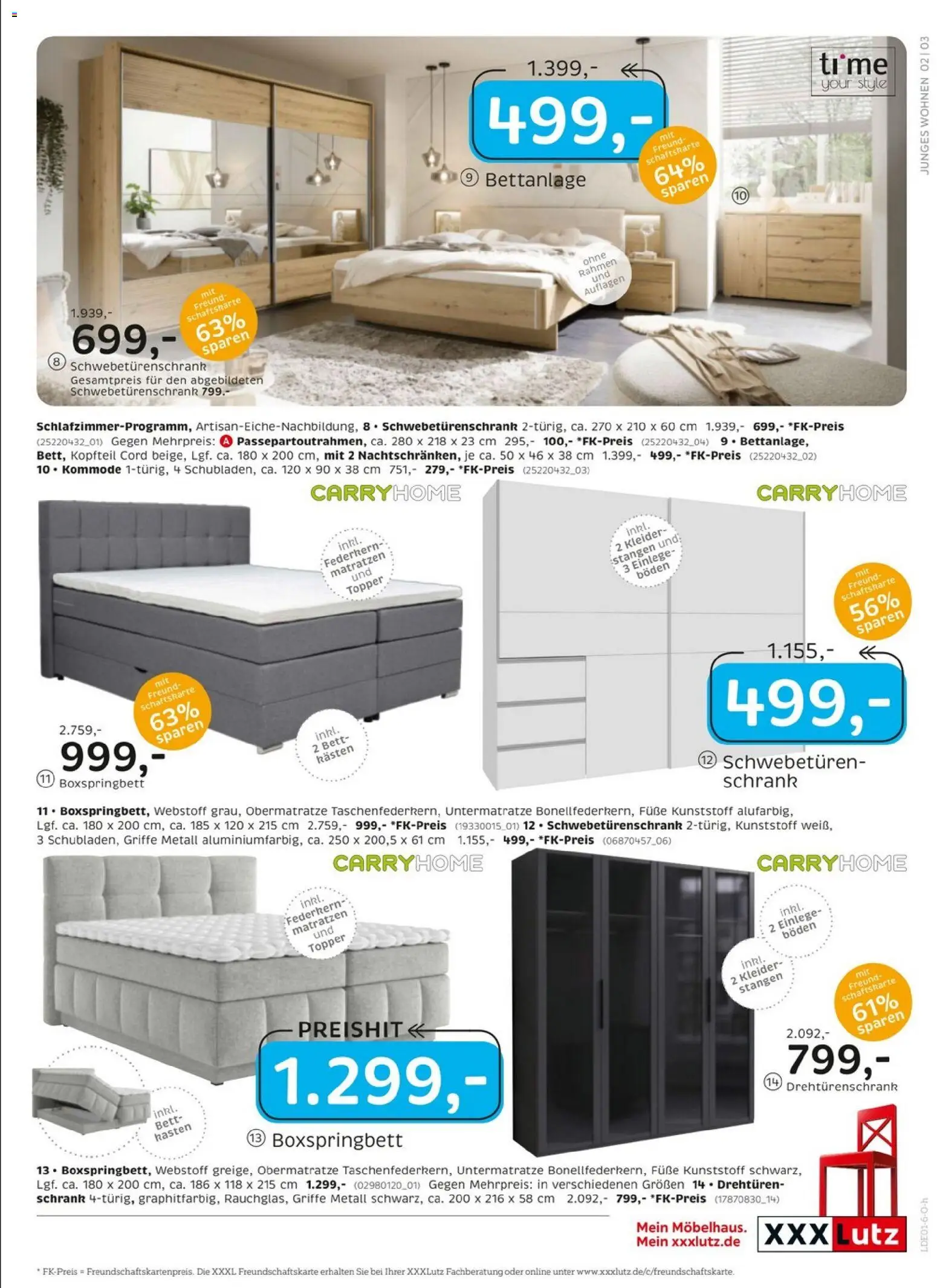 XXXL Lutz - Junges Wohnen – gültig ab 27.12.2025 | Seite: 3 | Produkte: Bett, Boxspringbett, Topper, Schrank