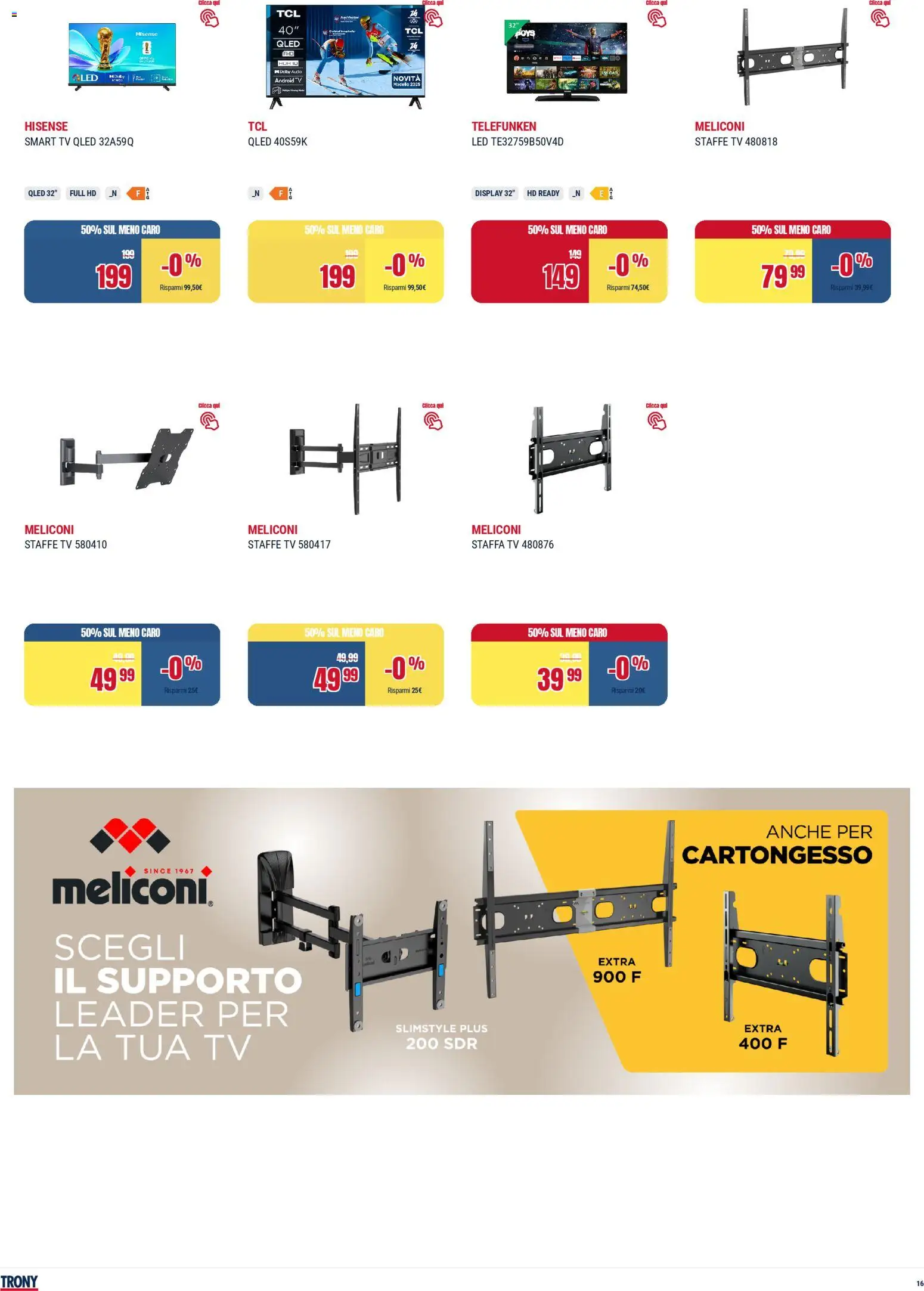 Volantino Trony del 19.02.2026 | Pagina: 16 | Prodotti: smart TV, TV