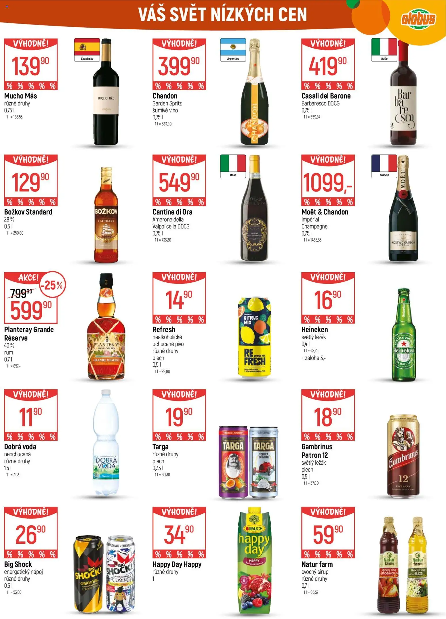 Globus leták - Trmice od 25.02.2026 | Strana: 26 | Produkty: Heineken, Dobrá voda, Globus, Víno
