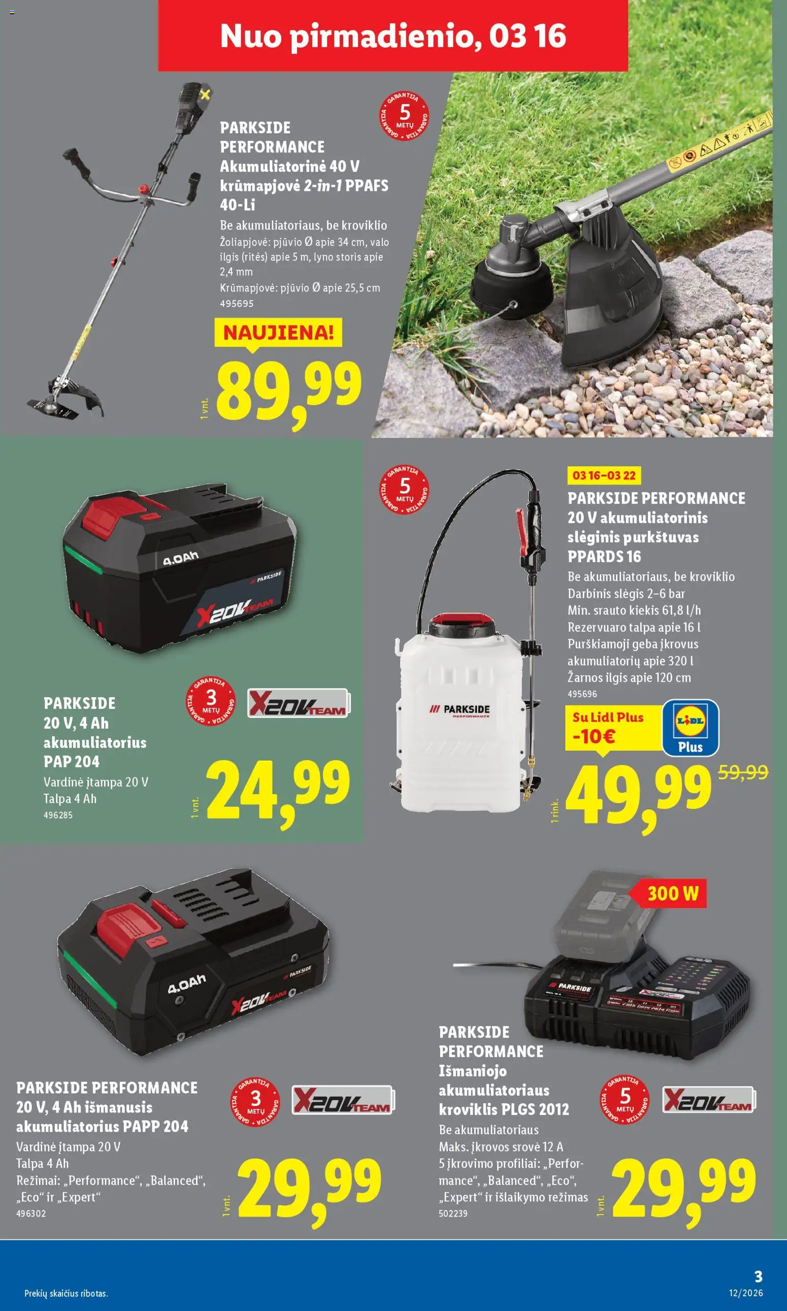 LIDL akcijos nuo 16.03.2026 | Puslapis: 3 | Prekių: Akumuliatorius