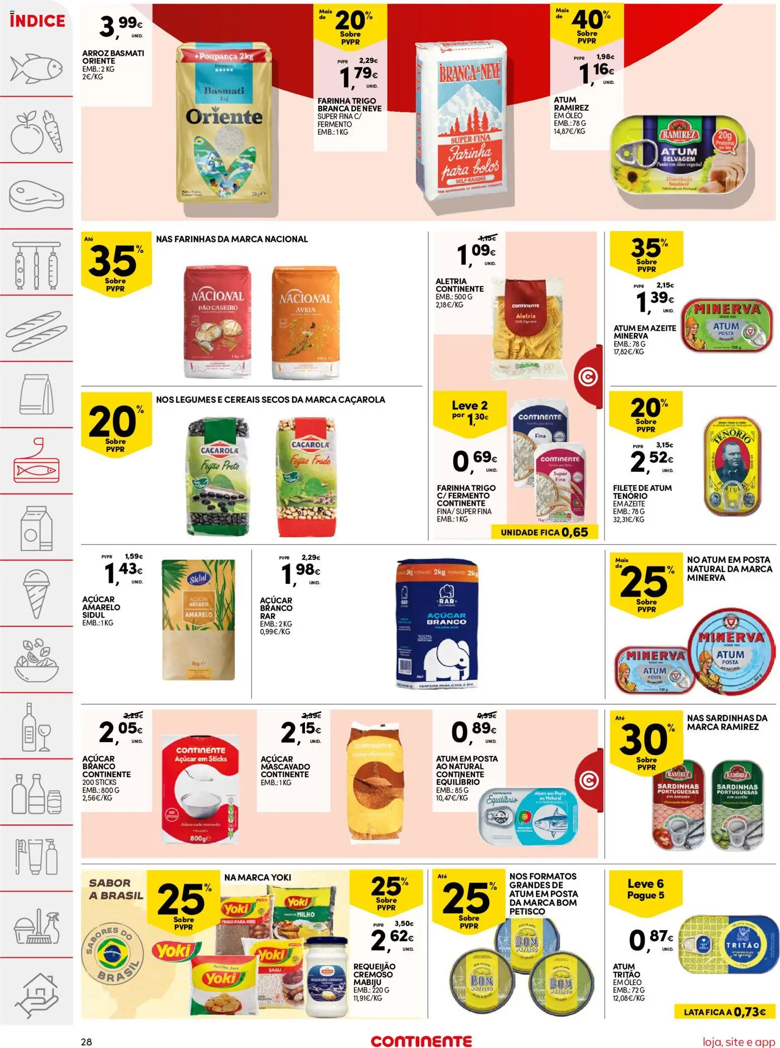 Continente folheto │ válido de 10.03.2026 | Página: 28 | Produtos: Azeite, Pão, Requeijão, Açúcar