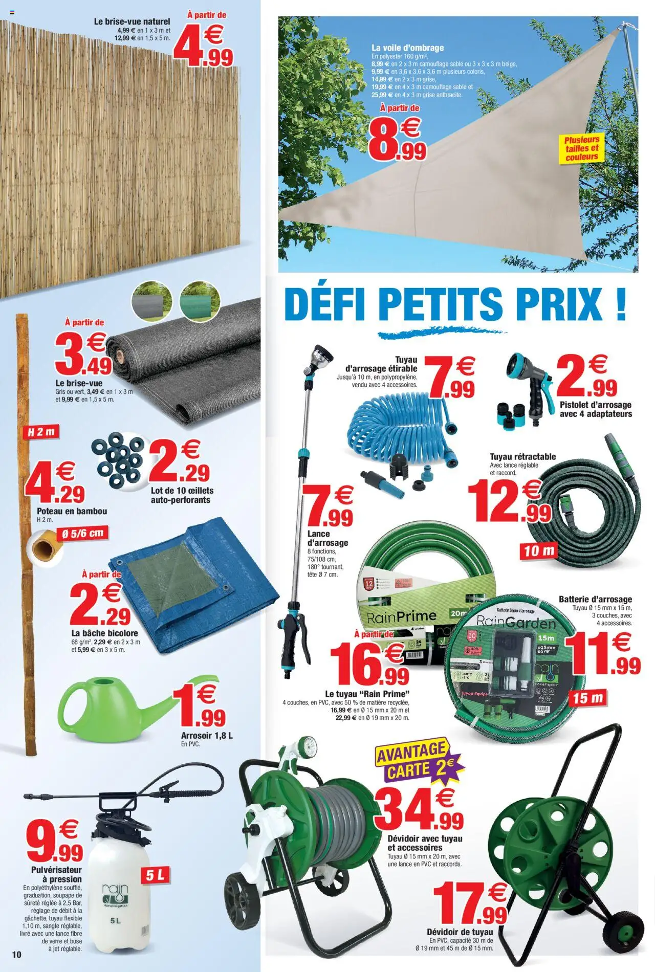  | Page: 10 | Produits: Voile d'ombrage, Arrosoir, Batterie, Livre