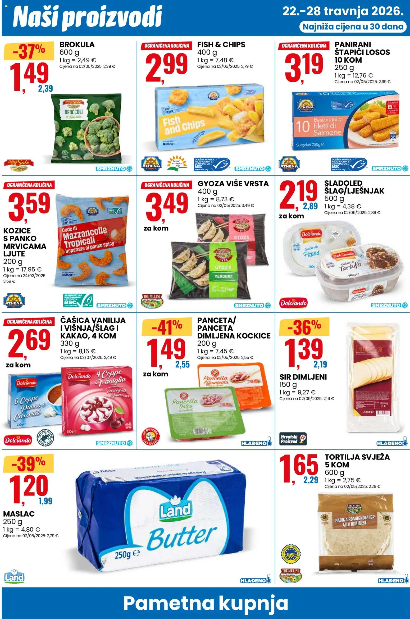 Eurospin katalog | vrijedi od 22.04.2026 | Stranica: 10 | Proizvodi: Sir, Sladoled, Losos, Štapići