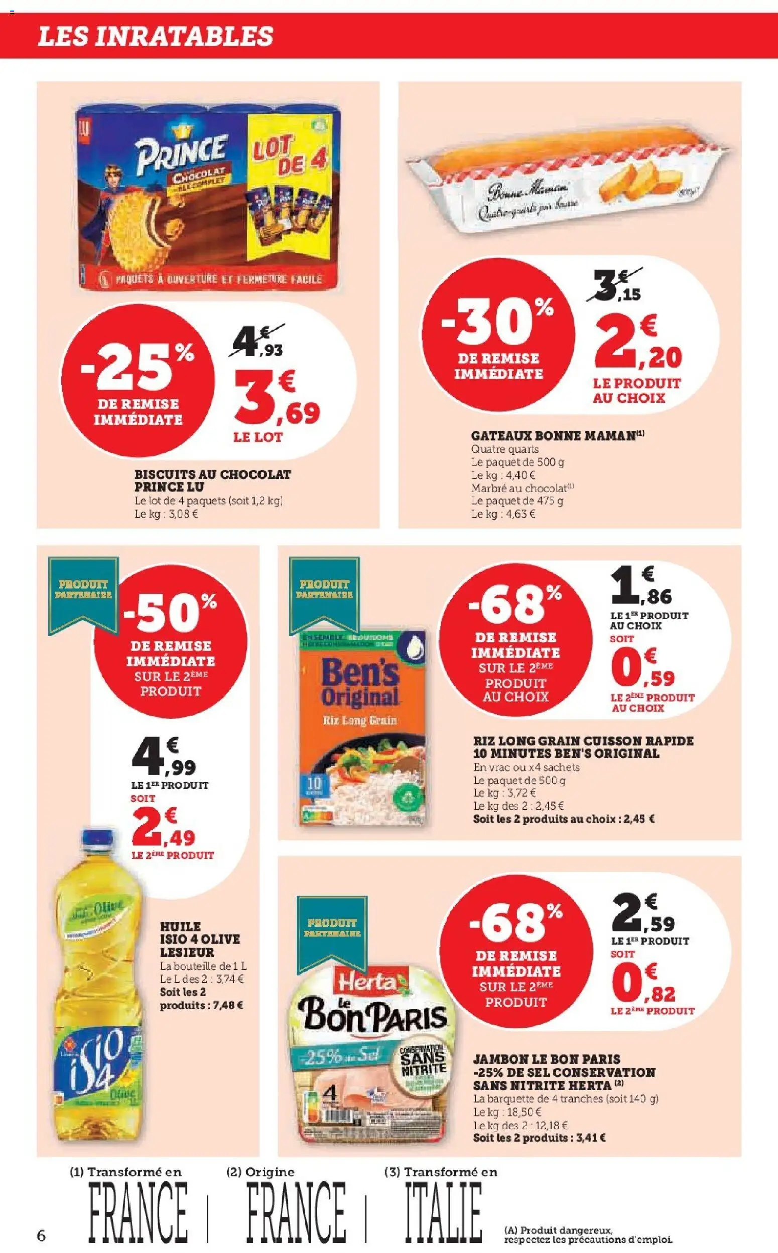 {H1} | Page: 6 | Produits: Sel, Huile, Riz, Biscuits